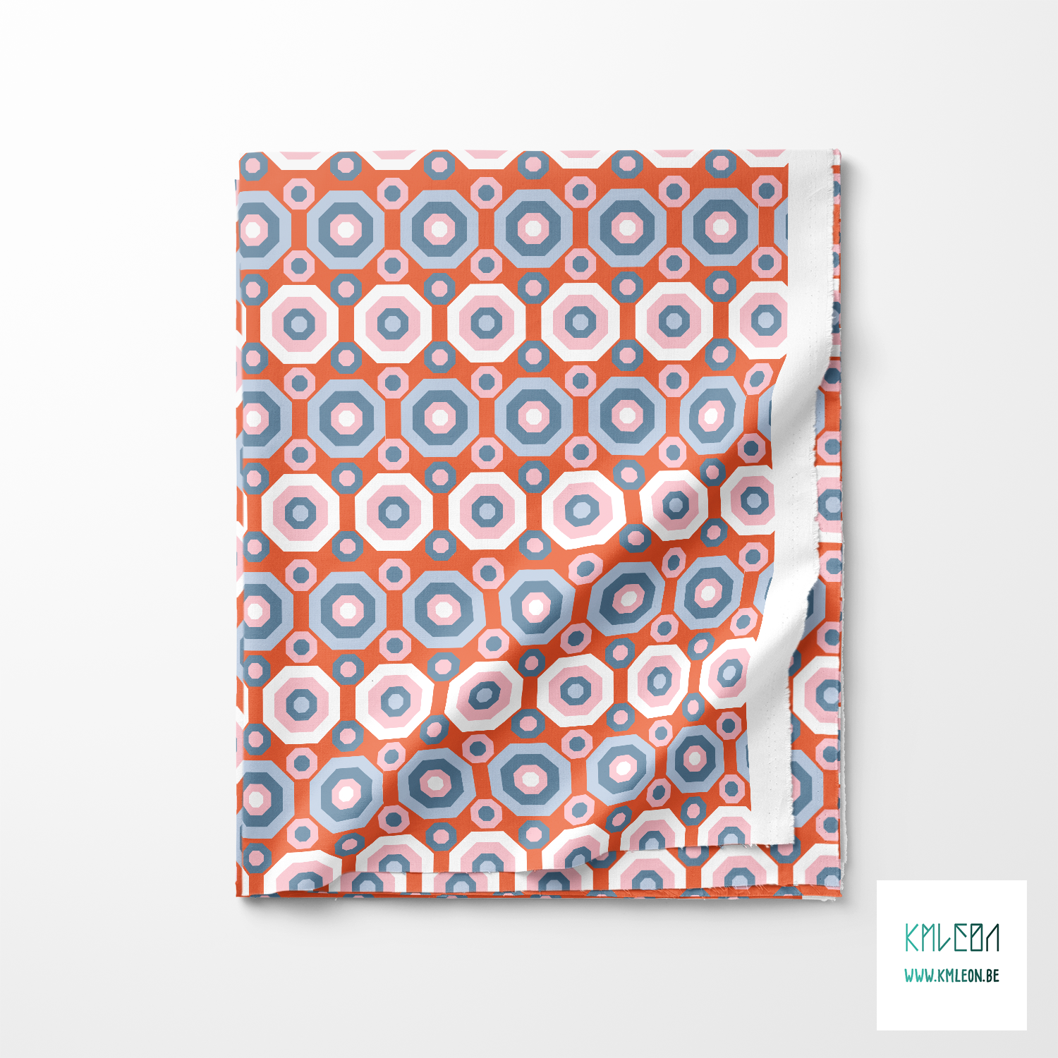 Retro achthoeken in roze, wit en blauw stof