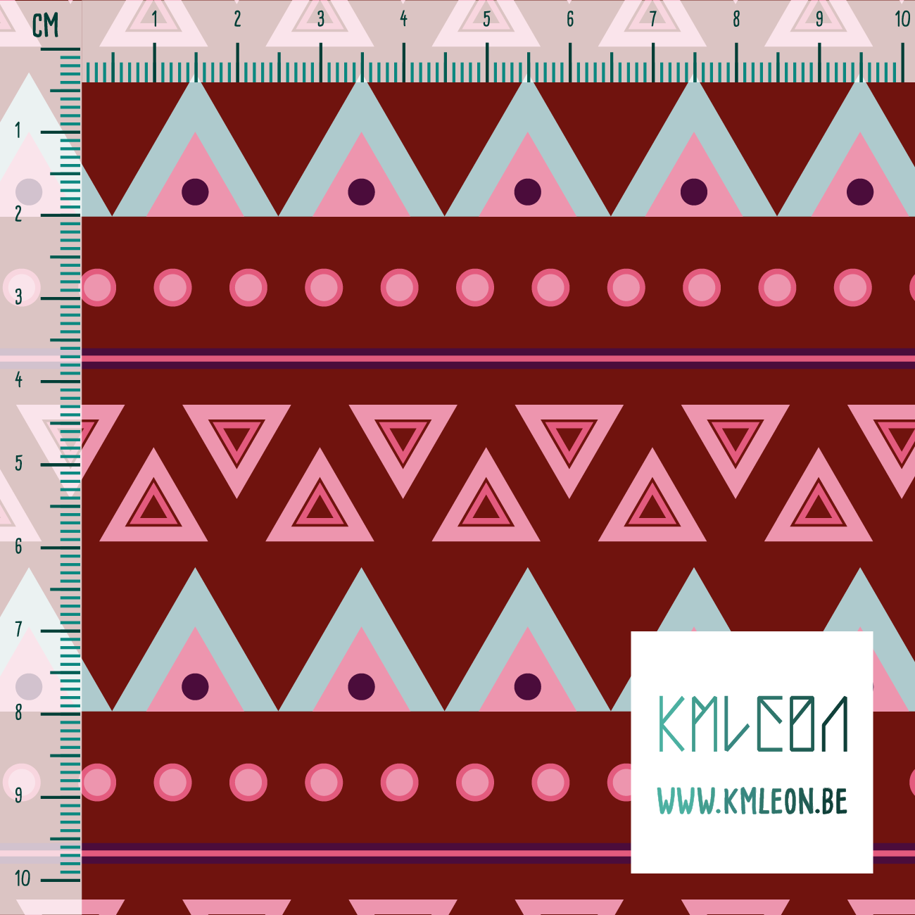 Roze, paarse en blauwe cirkels en driehoeken stof