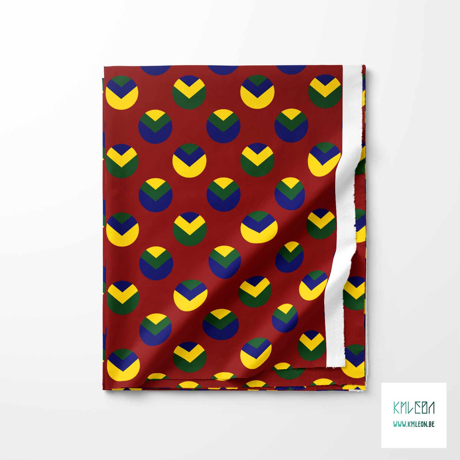 Gele, groene en blauwe cirkels en driehoeken stof