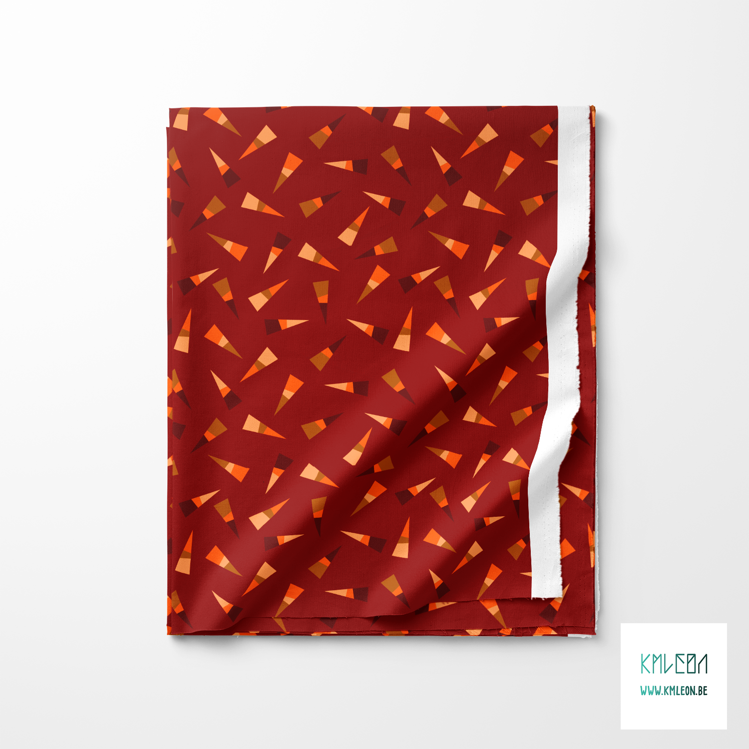 Oranje, bruine en beige driehoeken stof