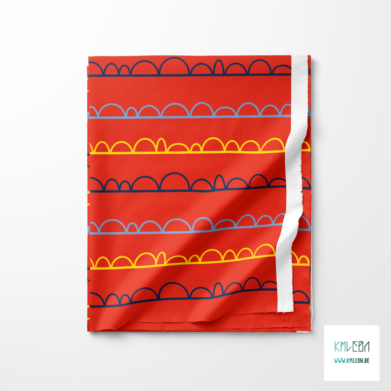 Gele en blauwe onregelmatige bogen stof