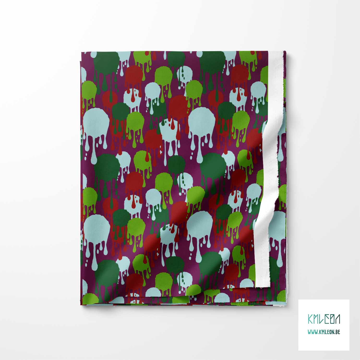 Rode, lichtblauwe en groene graffiti stof