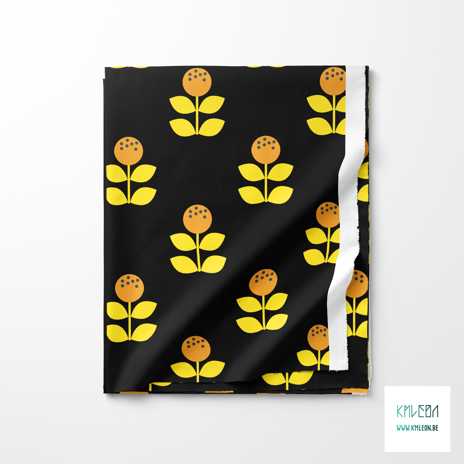 Grote oranje en gele bloemen stof