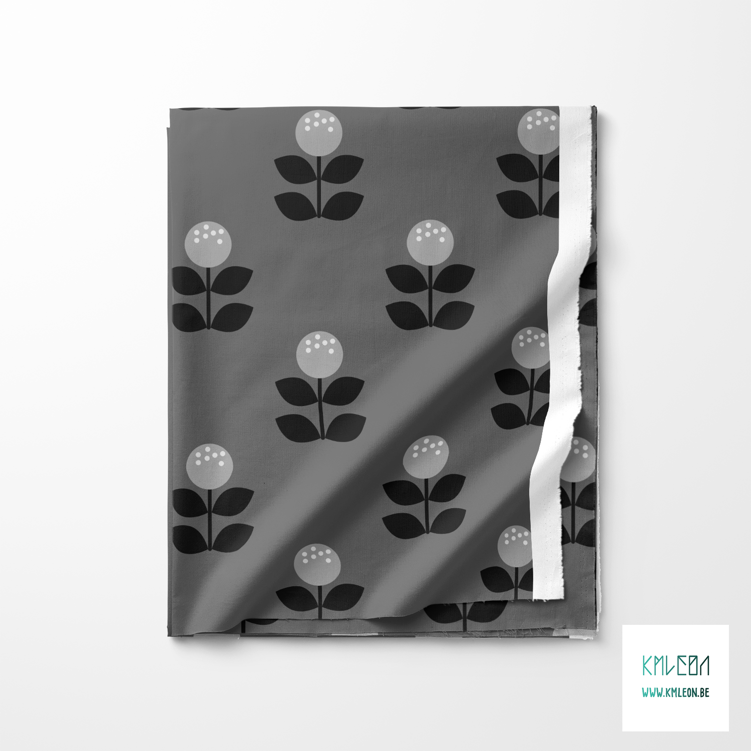 Grote grijze bloemen stof