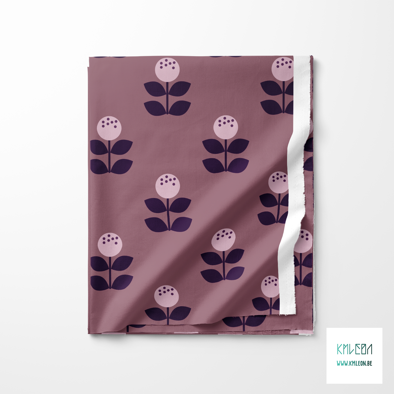 Grote roze en paarse bloemen stof