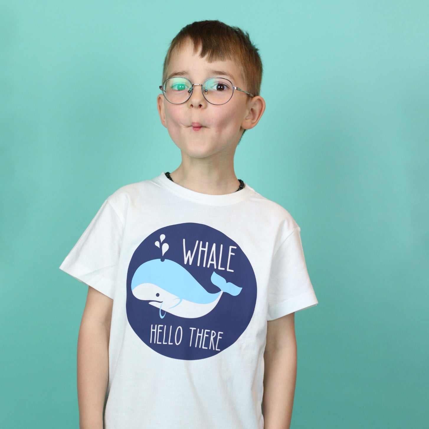 Whale hello there' kind shirt met korte mouwen