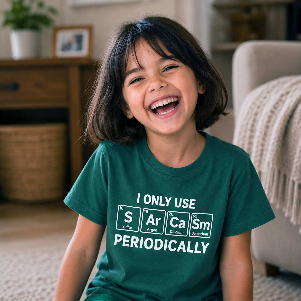 'I only use sarcasm periodically' kids shortsleeve shirt