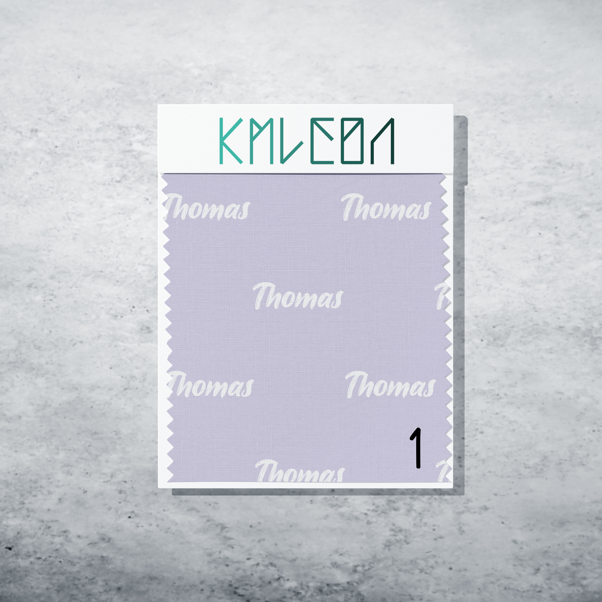 Gepersonaliseerde stof in lichtpaars