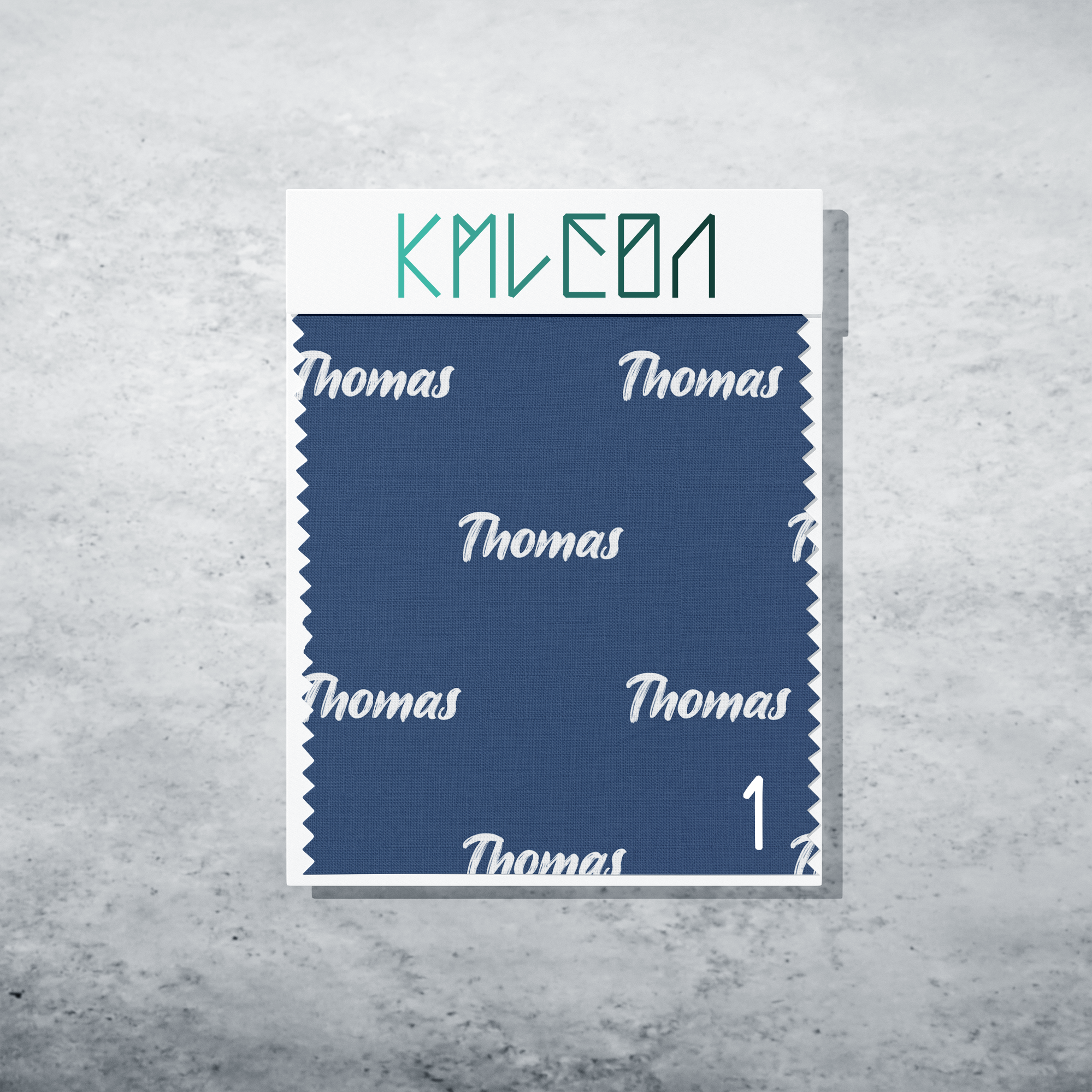 Gepersonaliseerde stof in pruisisch blauw