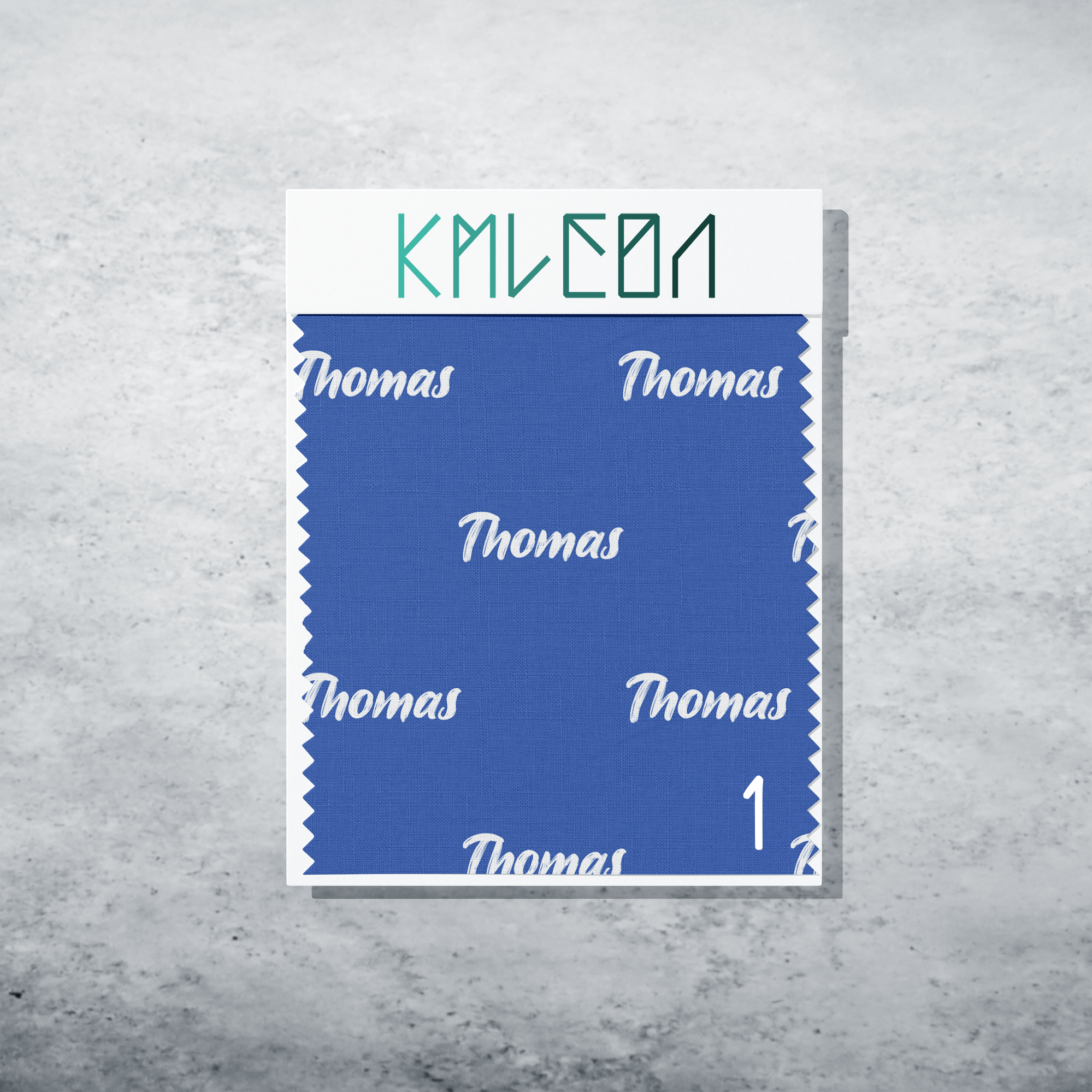 Gepersonaliseerde stof in lochmara blauw