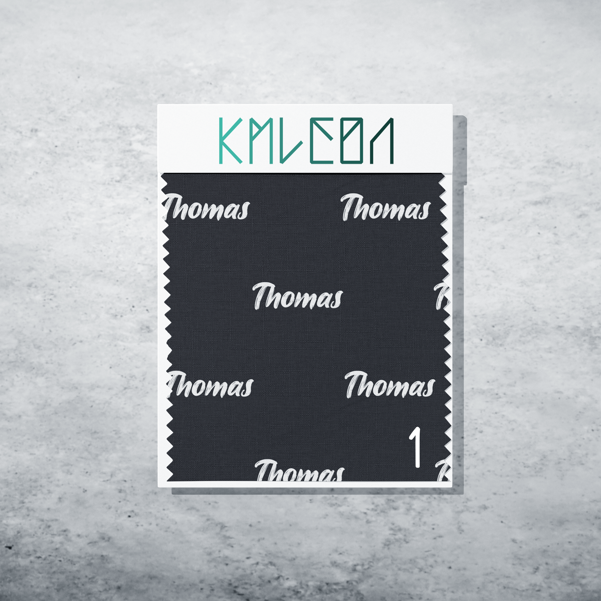 Gepersonaliseerde stof in zwart