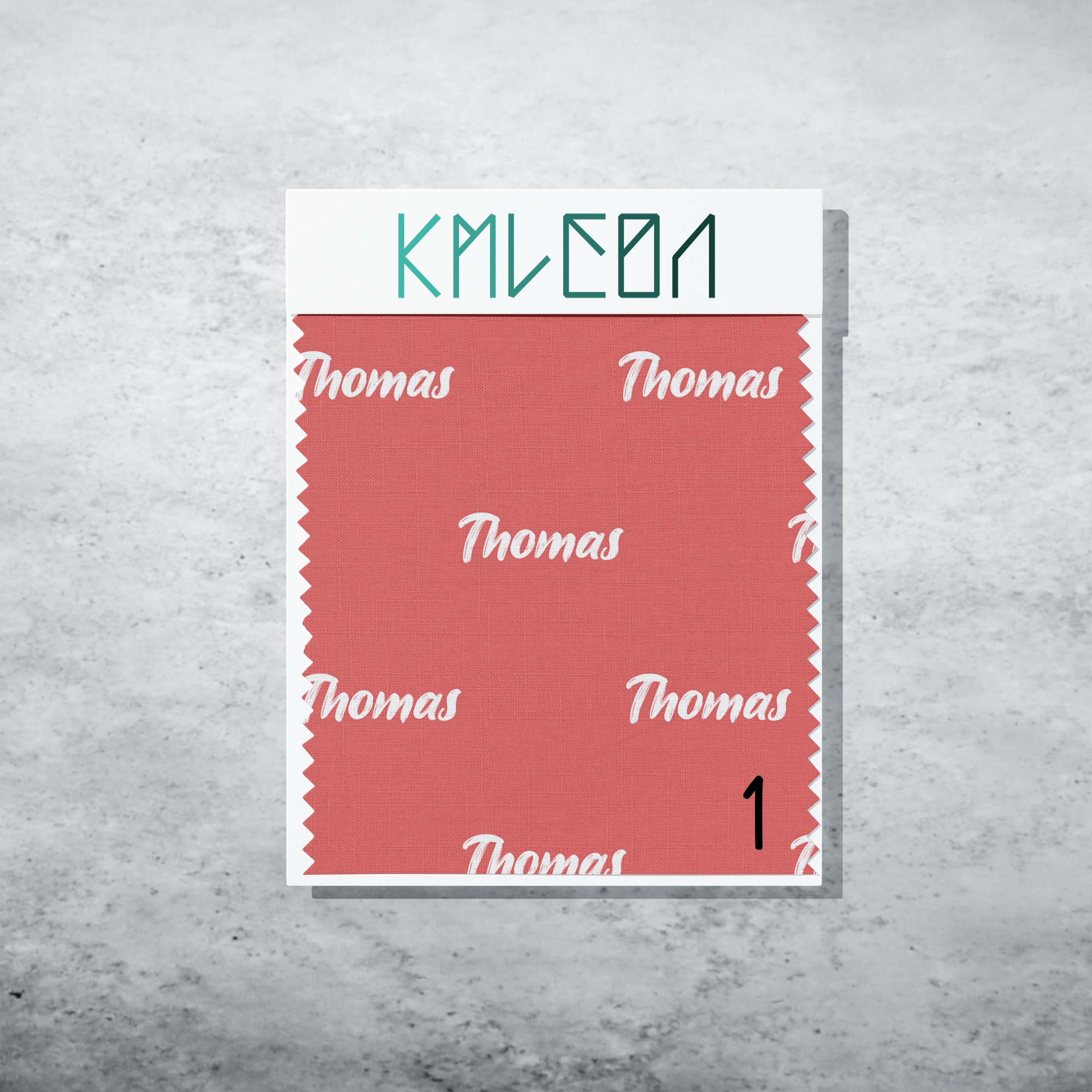 Gepersonaliseerde stof in diep koraalroze