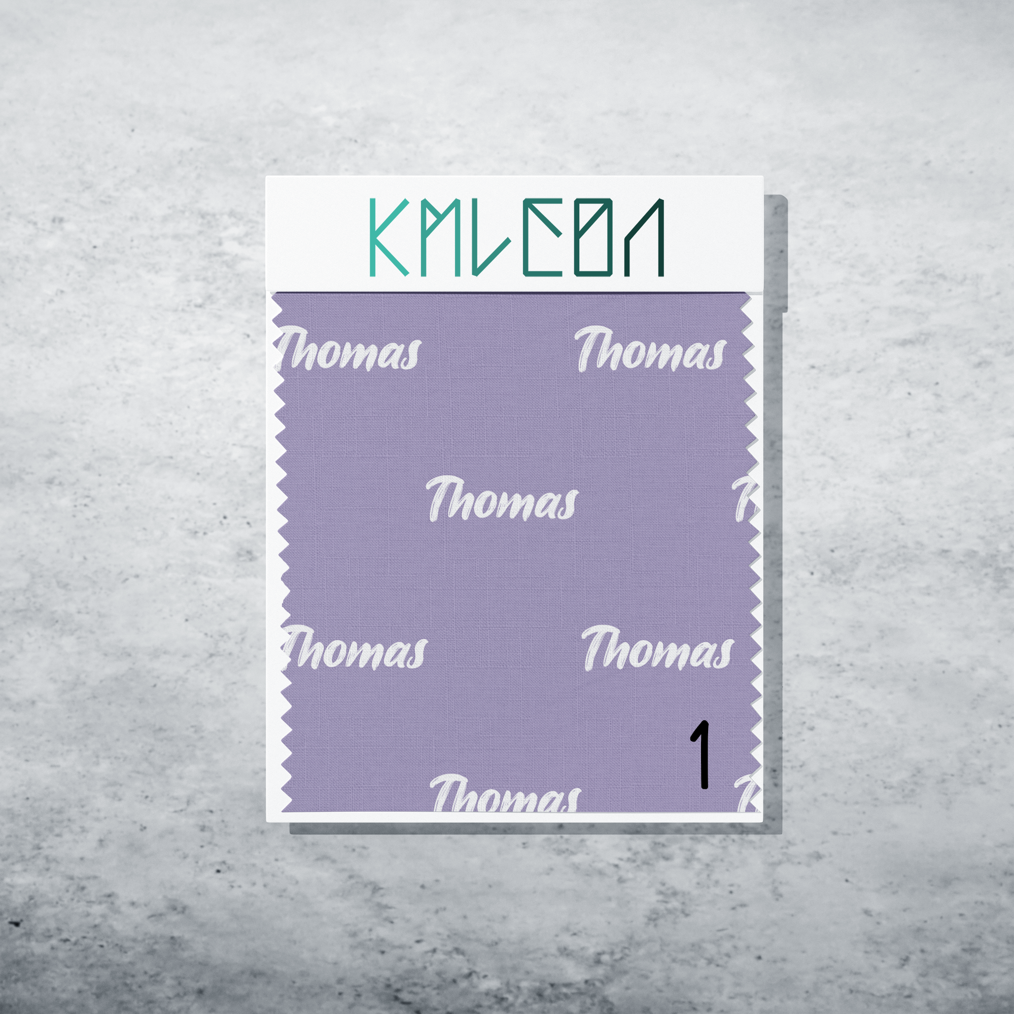 Gepersonaliseerde stof in oostzijde paars