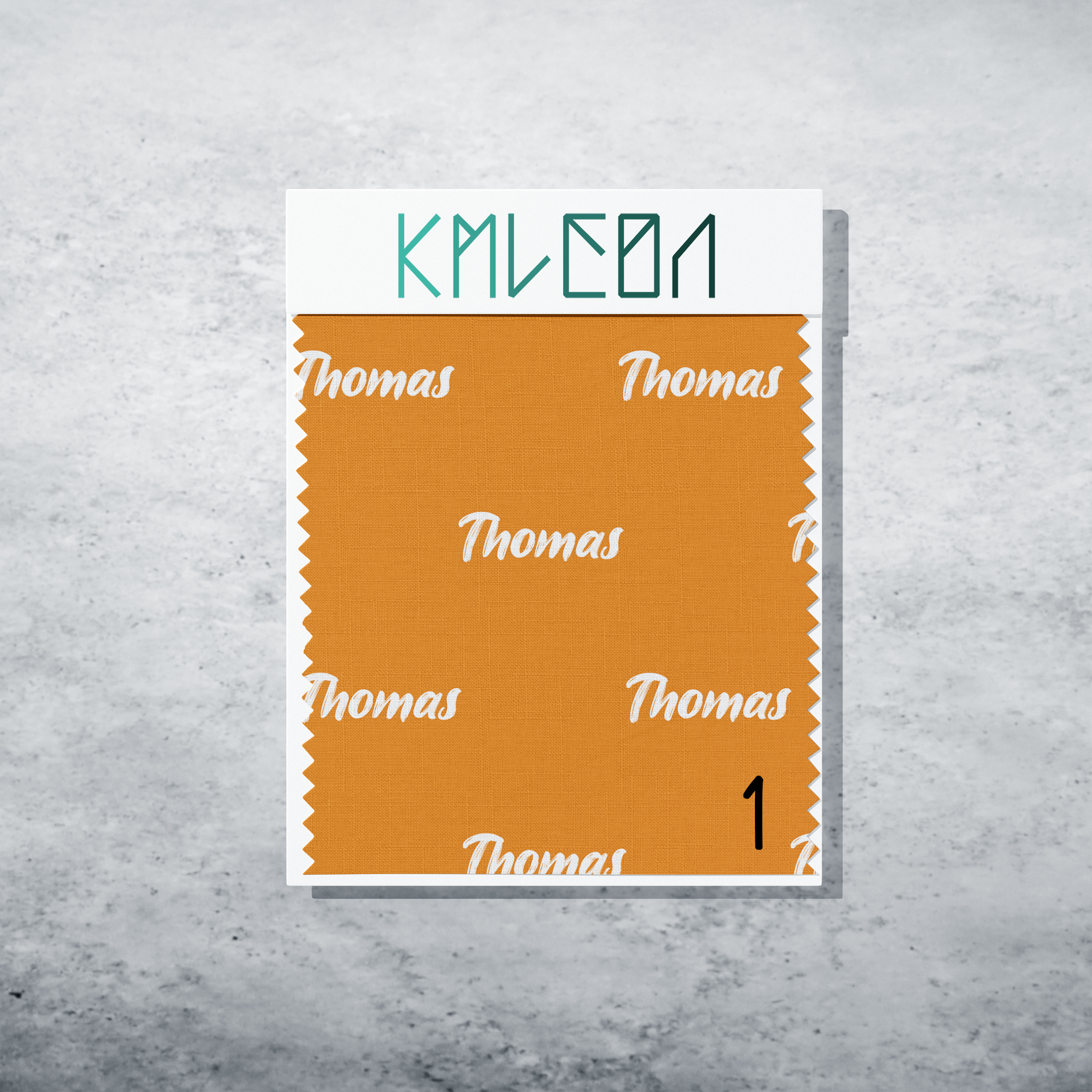 Gepersonaliseerde stof in manderijn oranje