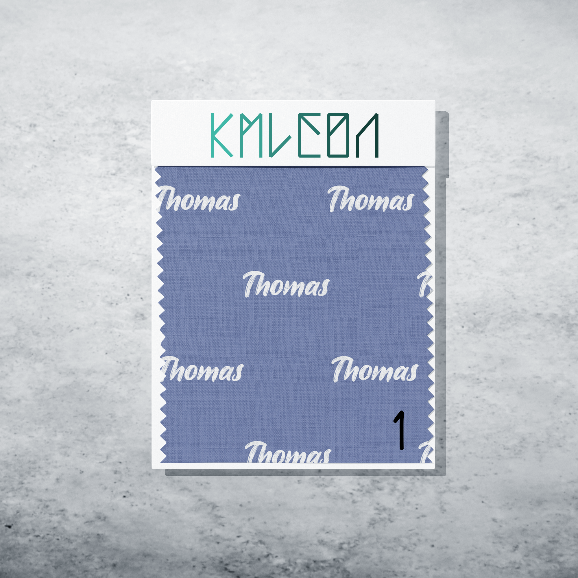 Gepersonaliseerde stof in scheepskoelblauw