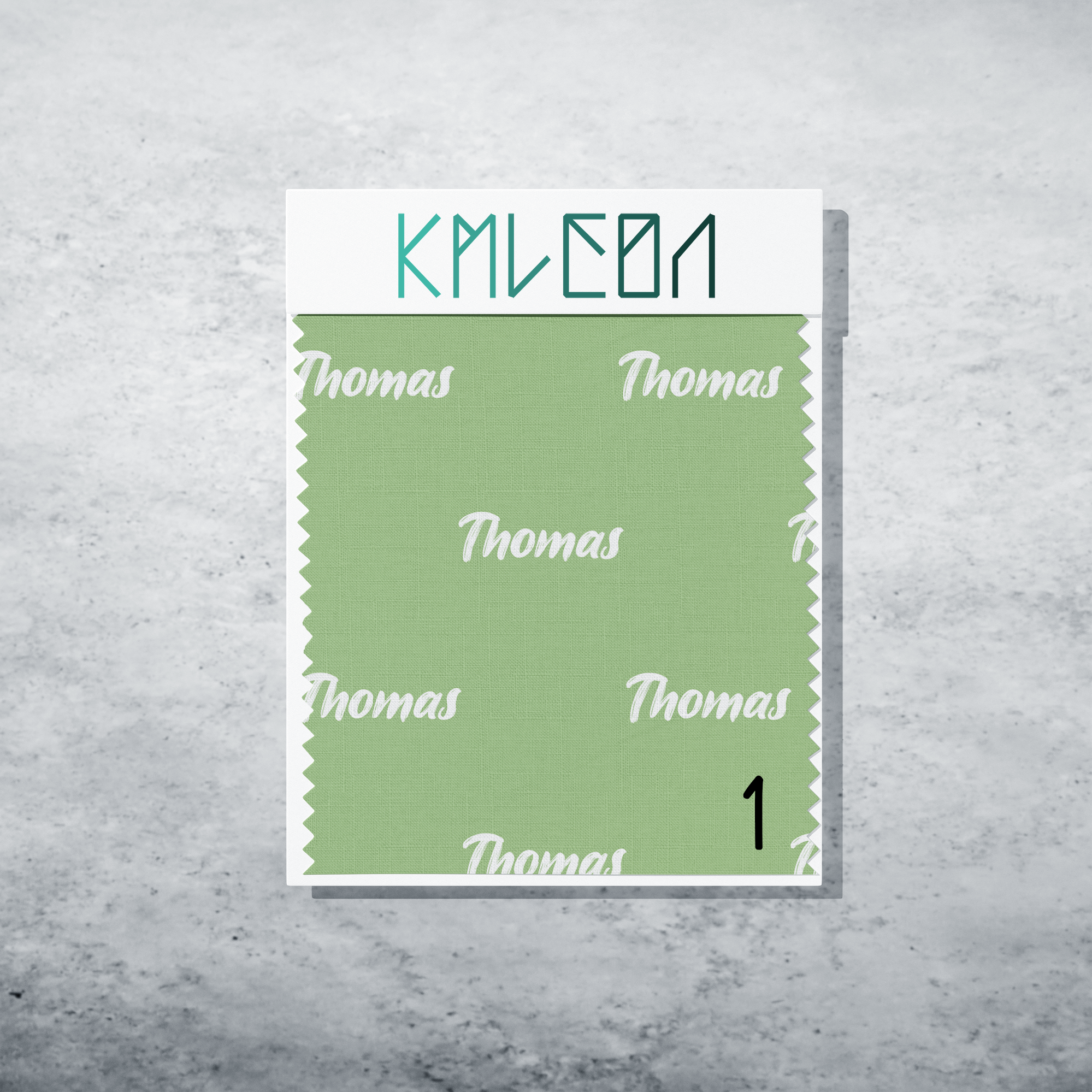 Gepersonaliseerde stof in noors groen