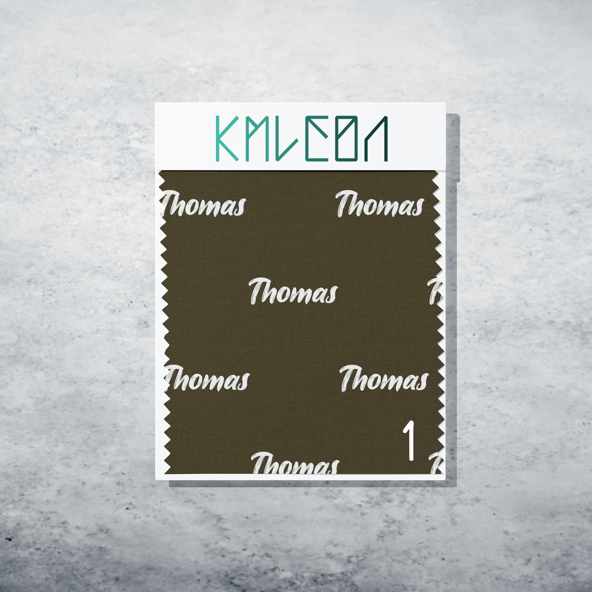 Gepersonaliseerde stof in mikado bruin