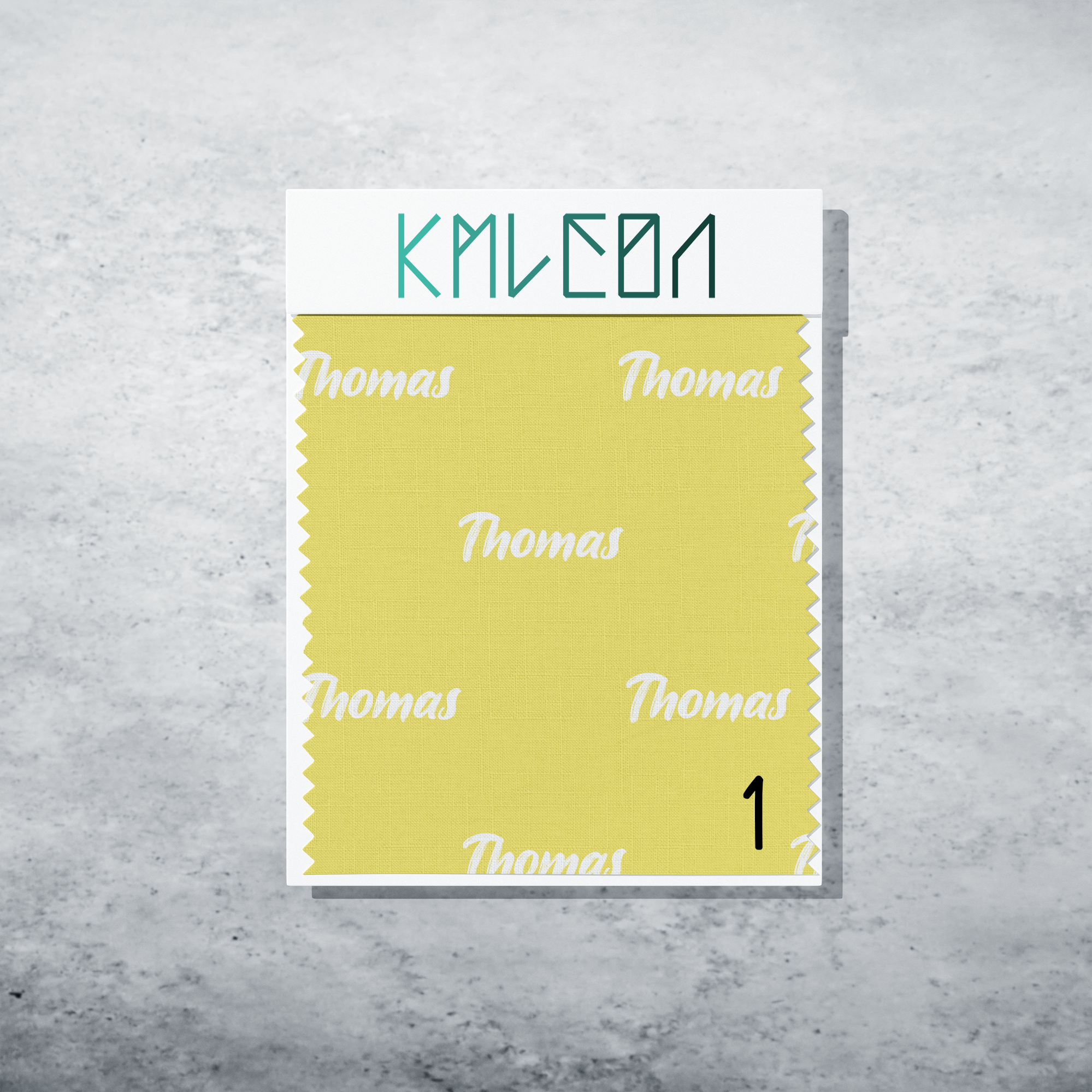 Gepersonaliseerde stof in maïsgeel