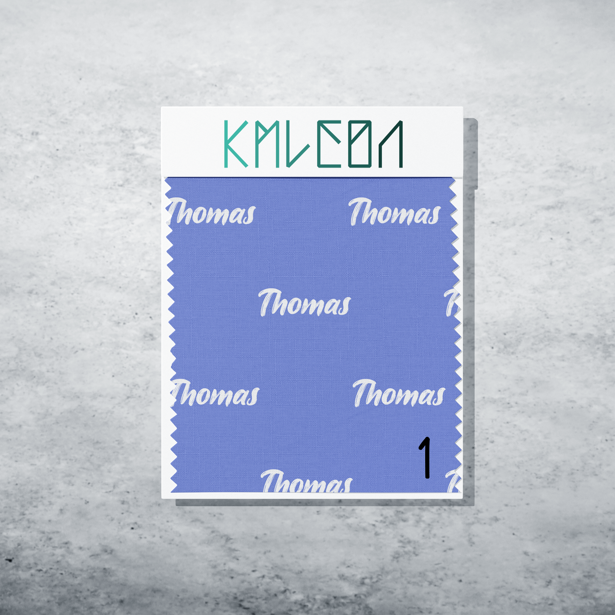 Gepersonaliseerde stof in blauwpaars