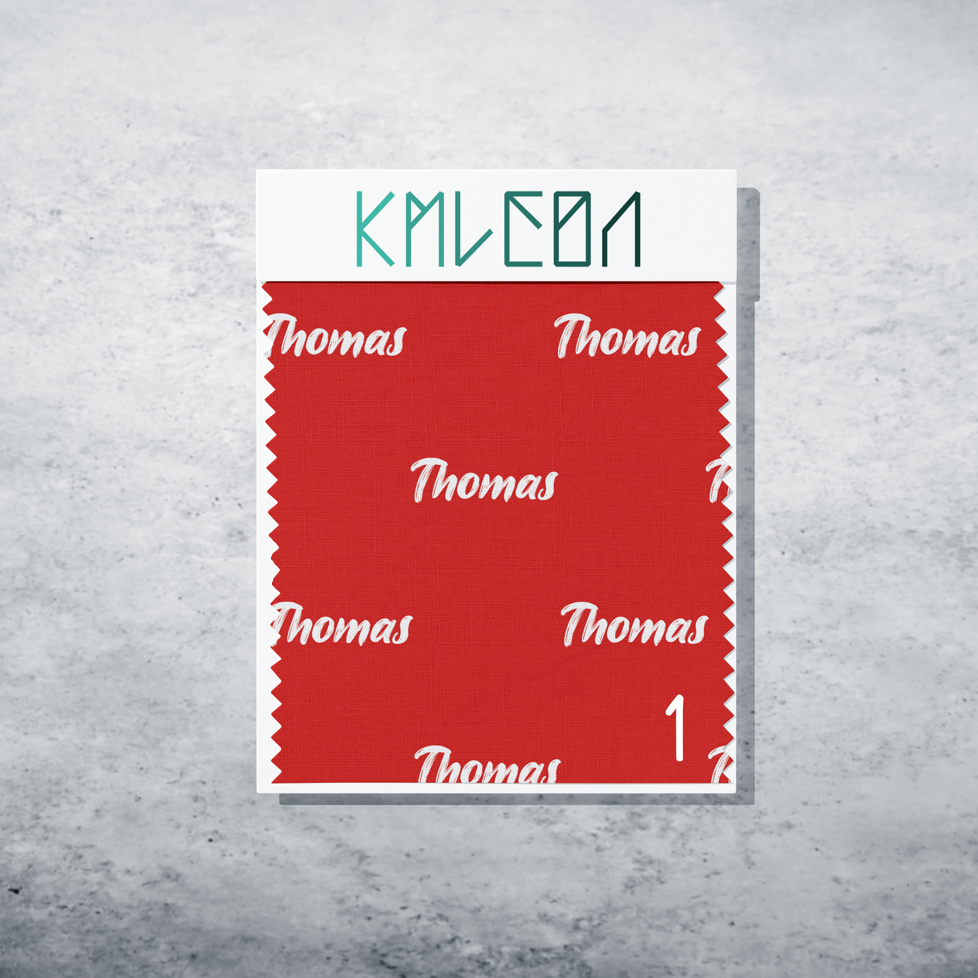 Gepersonaliseerde stof in scharlaken rood