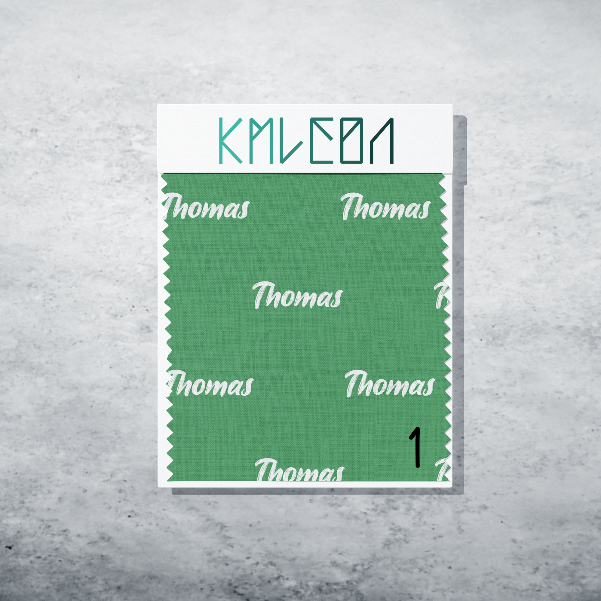 Gepersonaliseerde stof in grasgroen