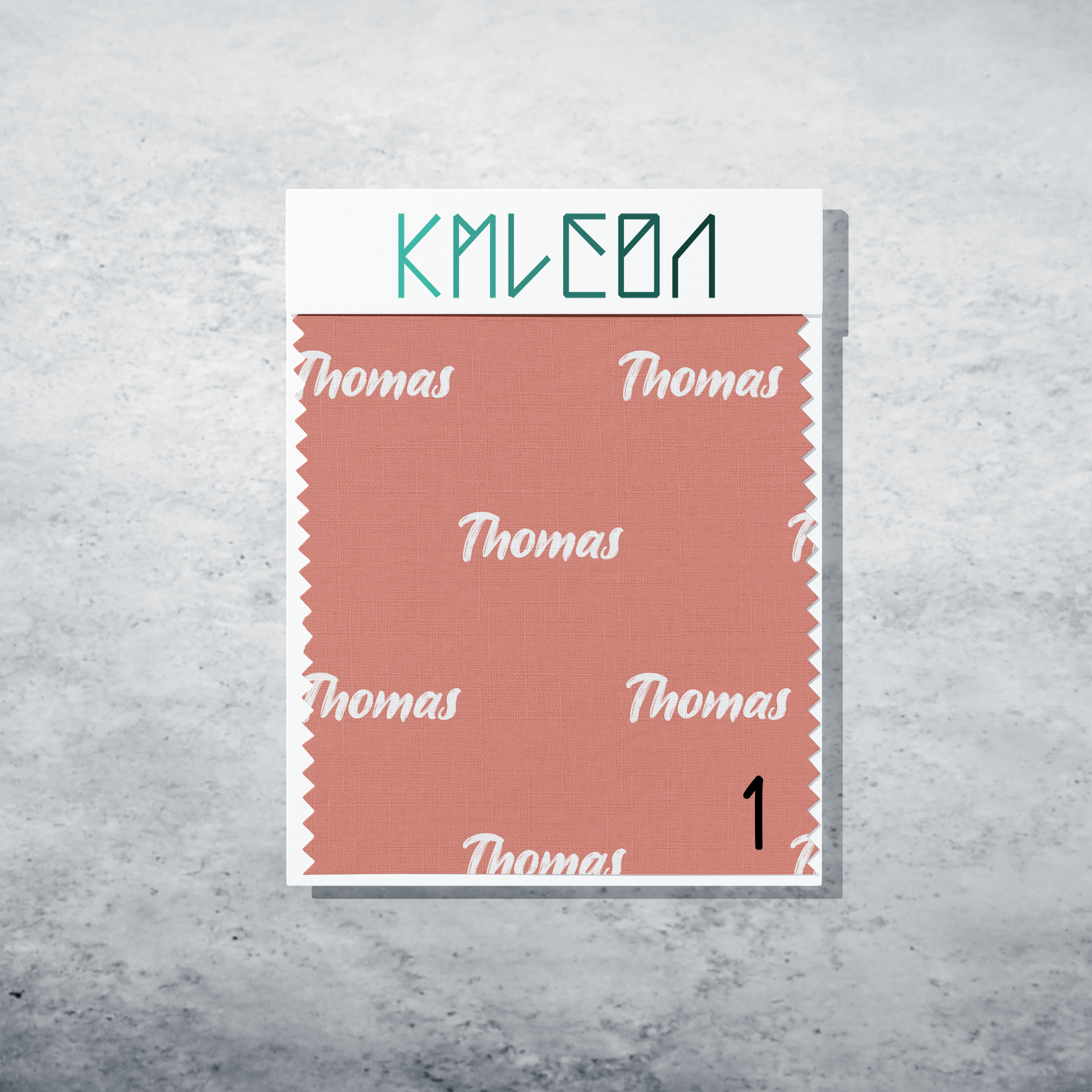 Gepersonaliseerde stof in zalmroze