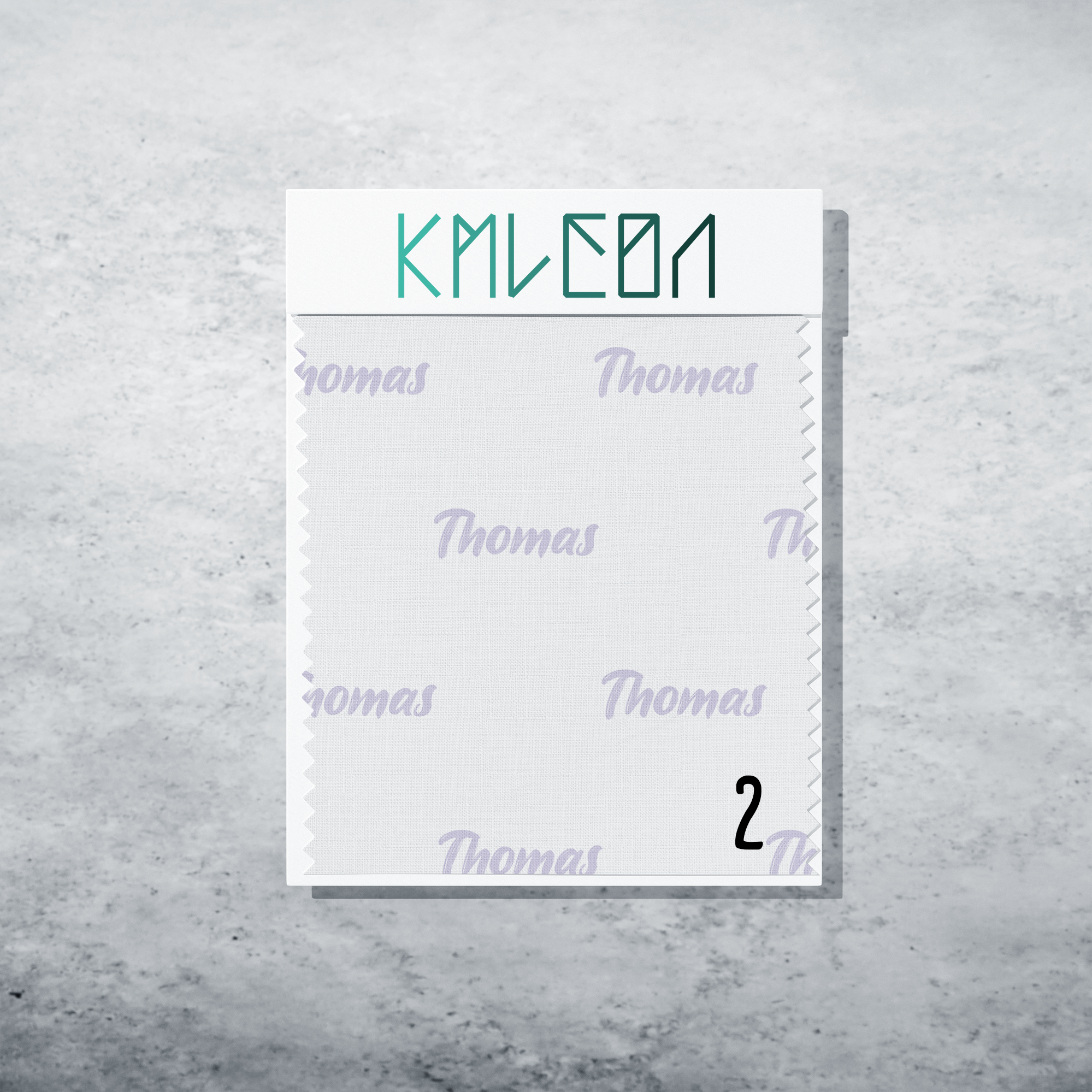 Gepersonaliseerde stof in lichtpaars