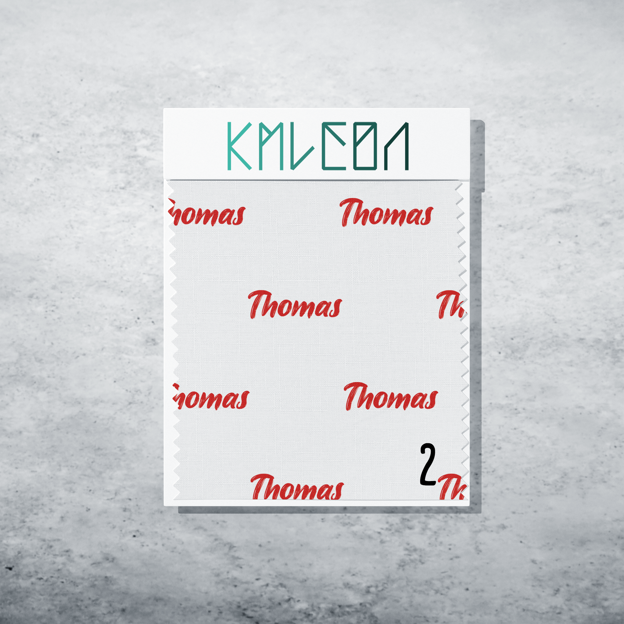 Gepersonaliseerde stof in scharlaken rood