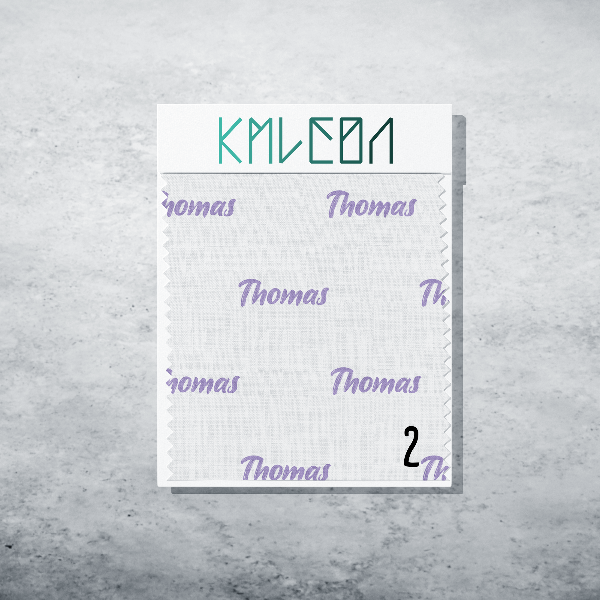 Gepersonaliseerde stof in duivenprieel paars