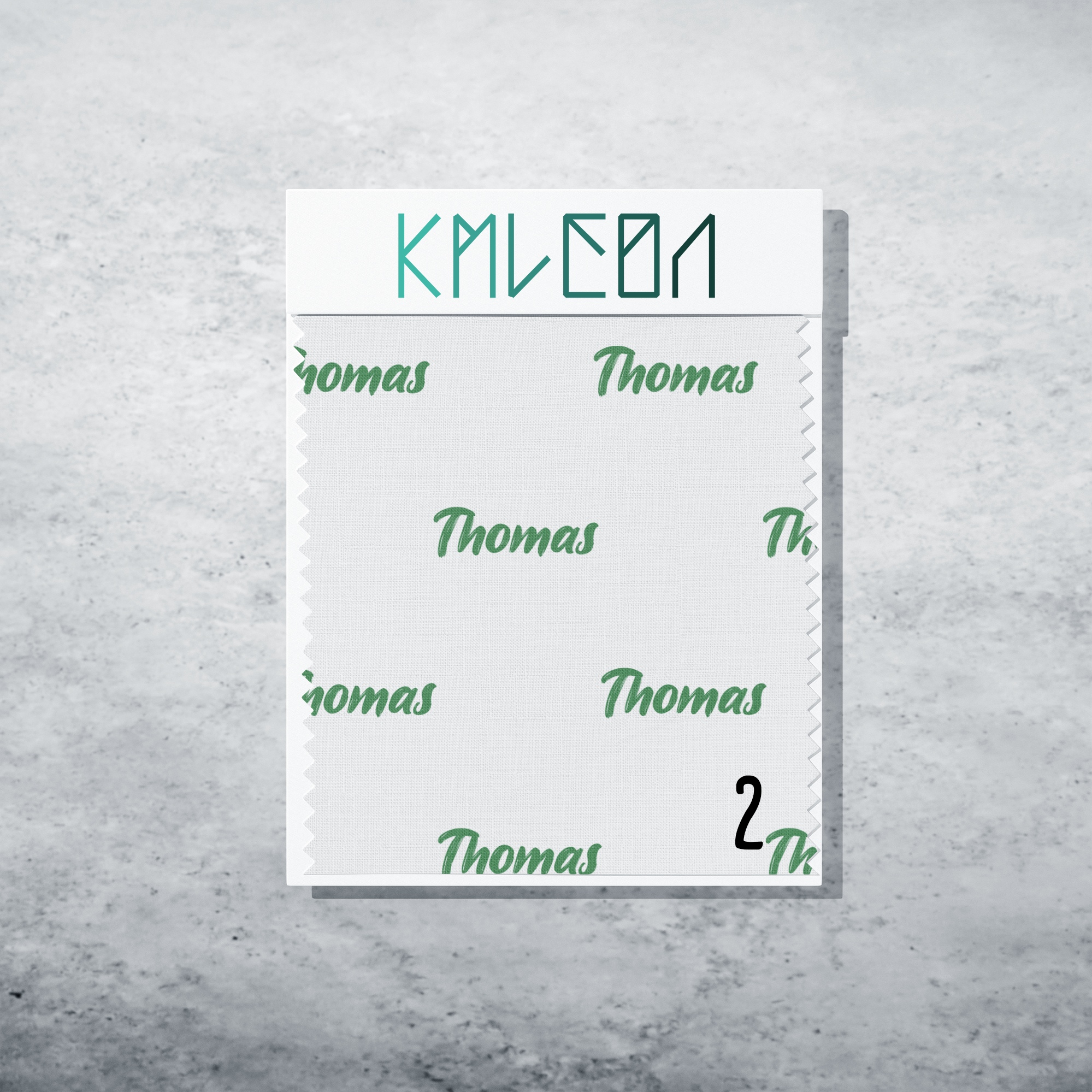 Gepersonaliseerde stof in zeewiergroen