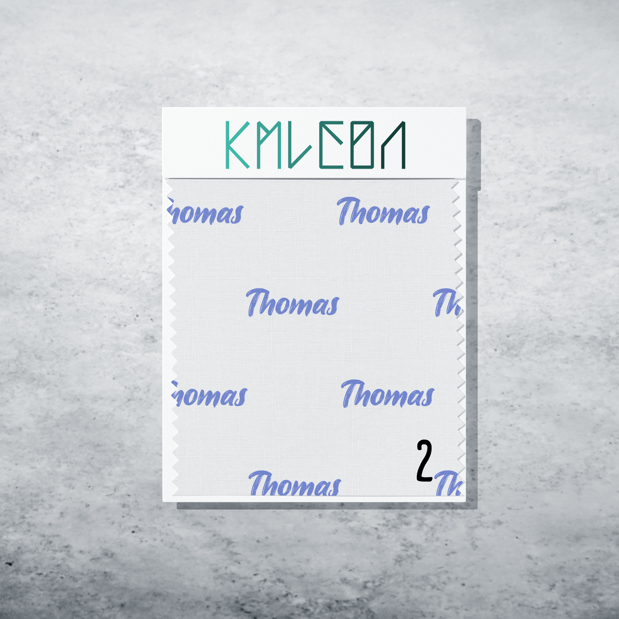 Gepersonaliseerde stof in blauwpaars