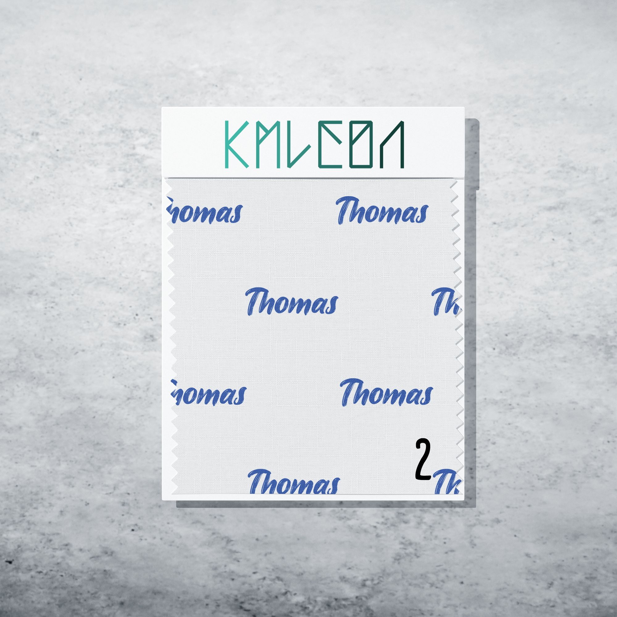 Gepersonaliseerde stof in lochmara blauw