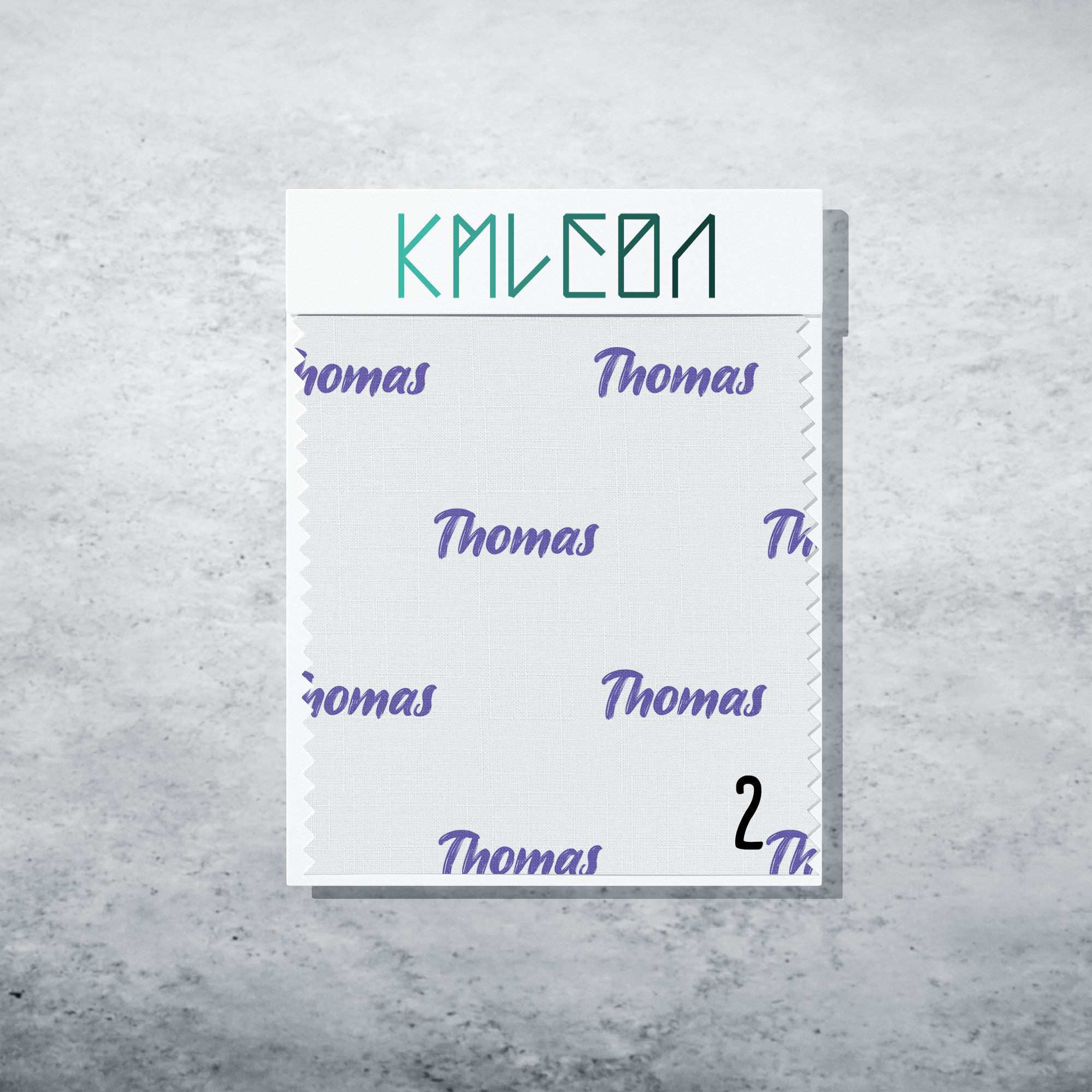 Gepersonaliseerde stof in violet paars