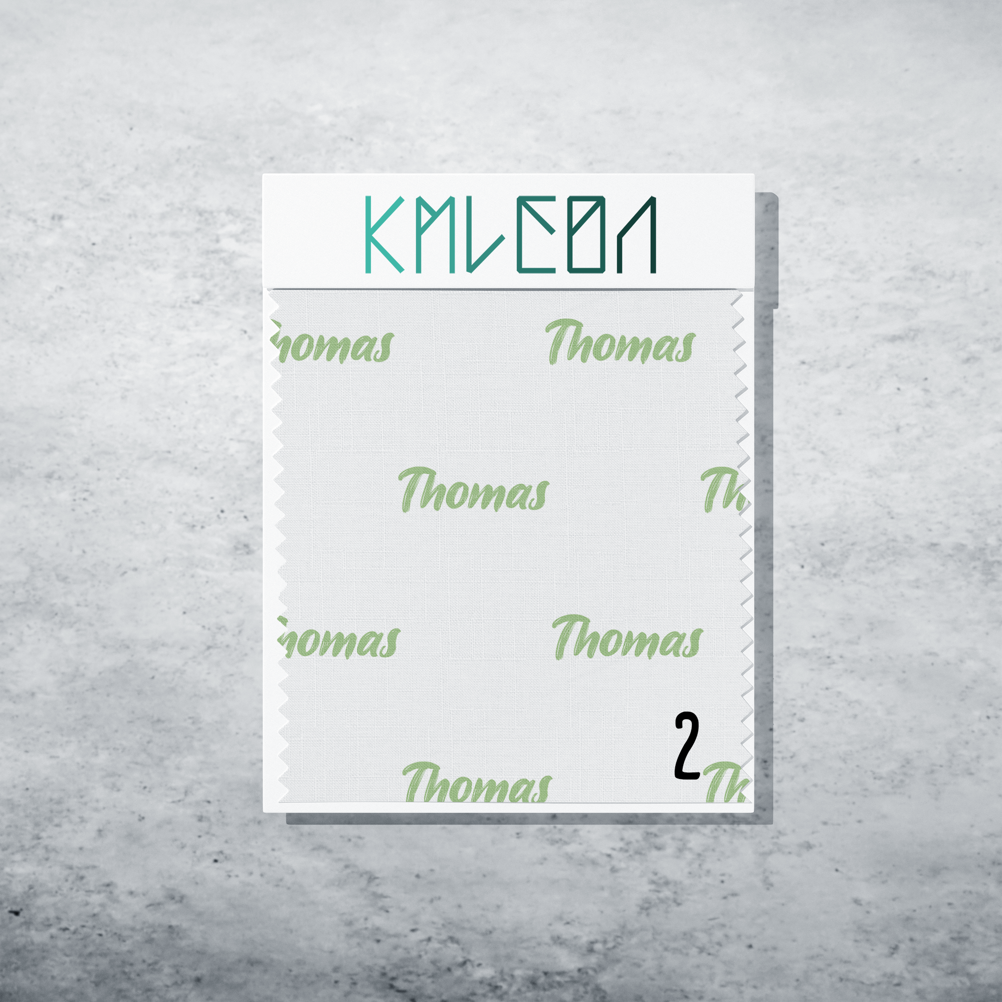 Gepersonaliseerde stof in noors groen