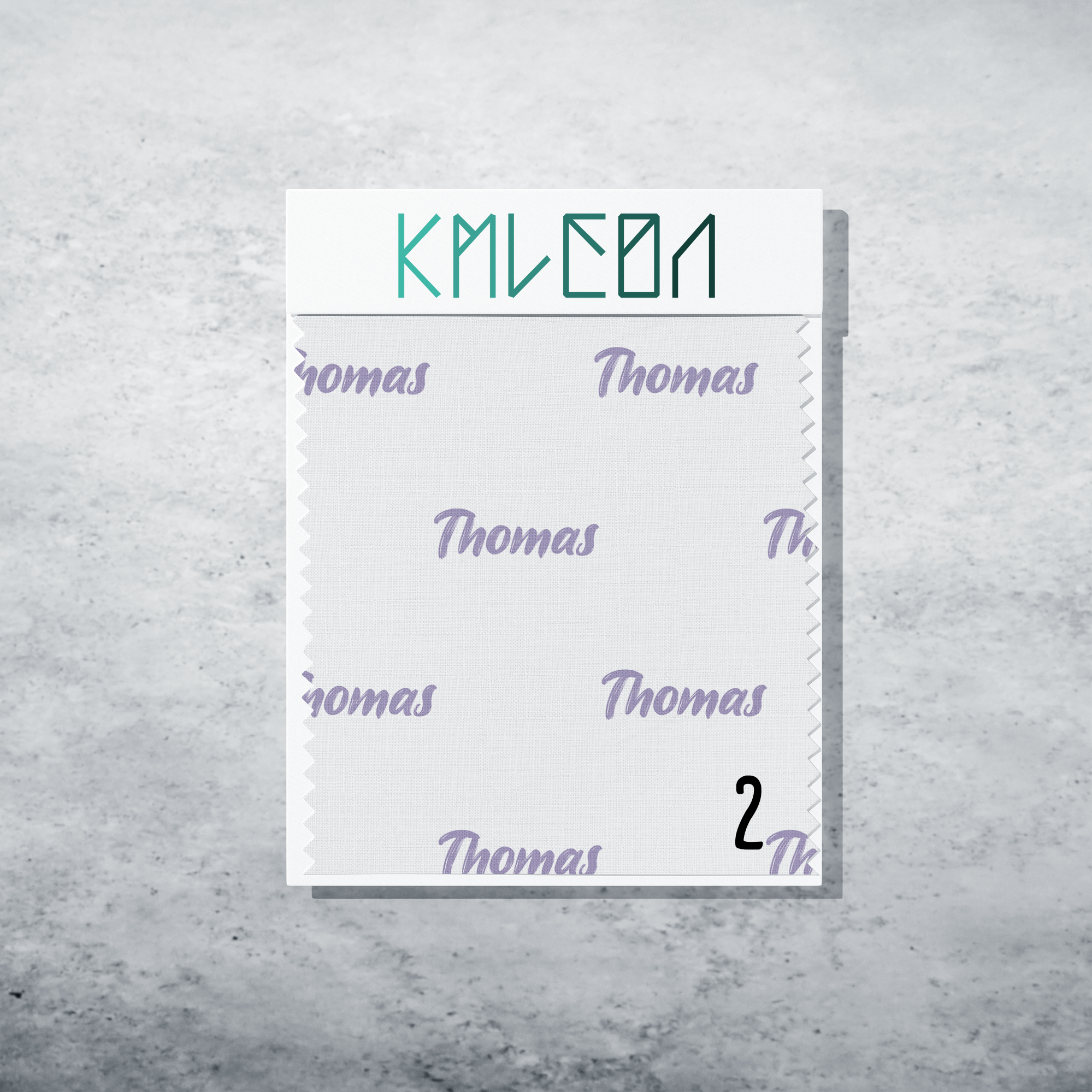 Gepersonaliseerde stof in oostzijde paars