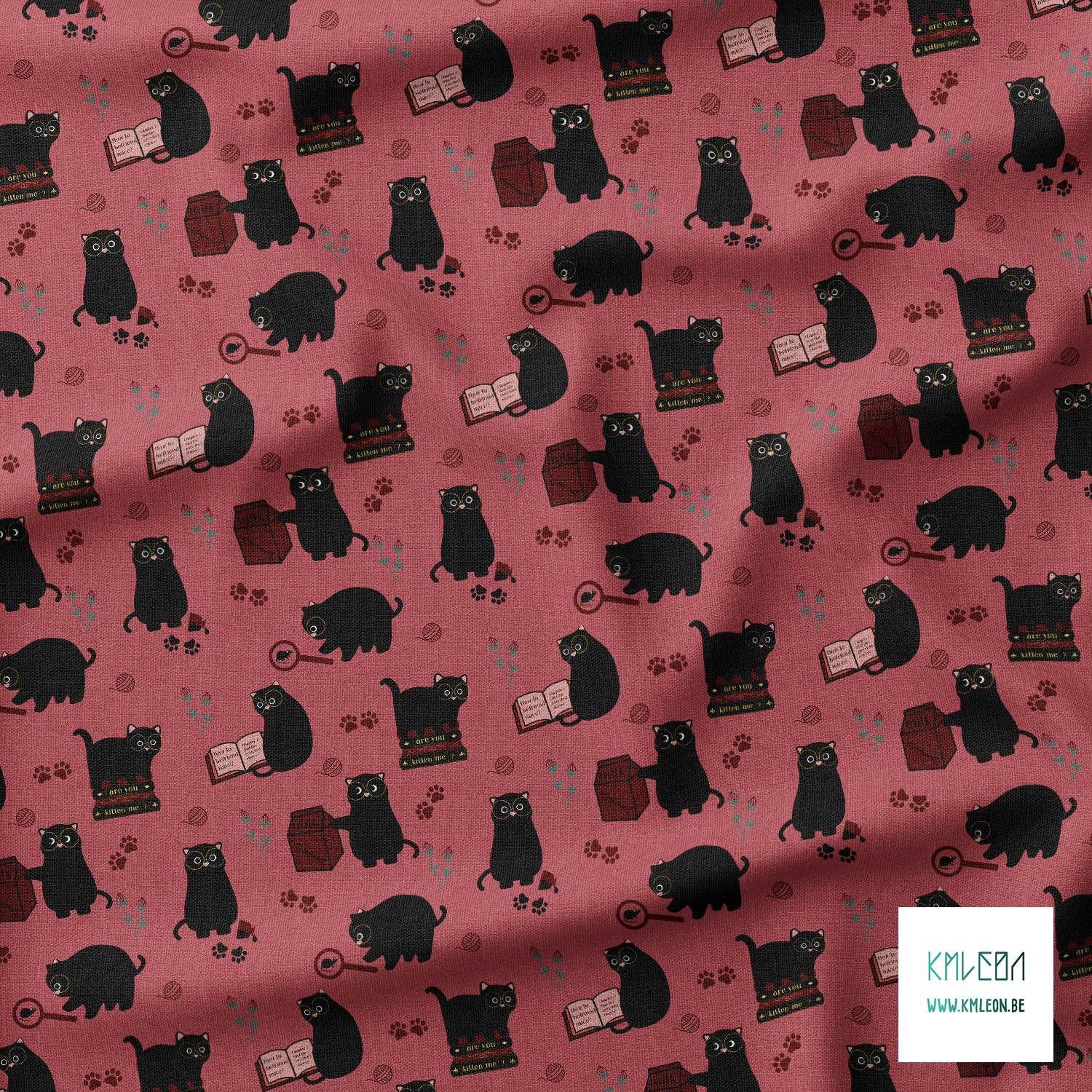 Katten, boeken en kattenkruid stof