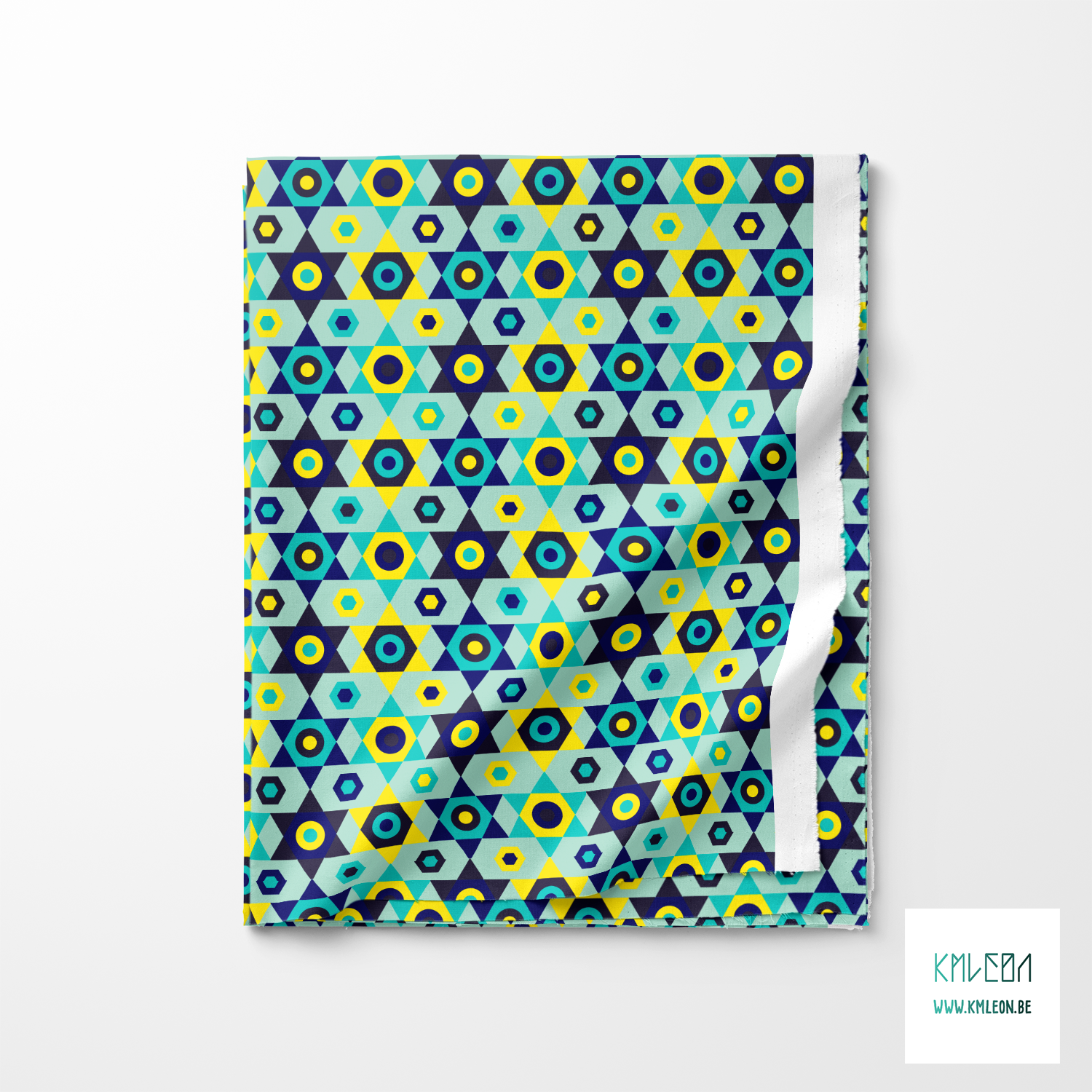 Gele, blauwgroene en donkerblauwe sterren stof