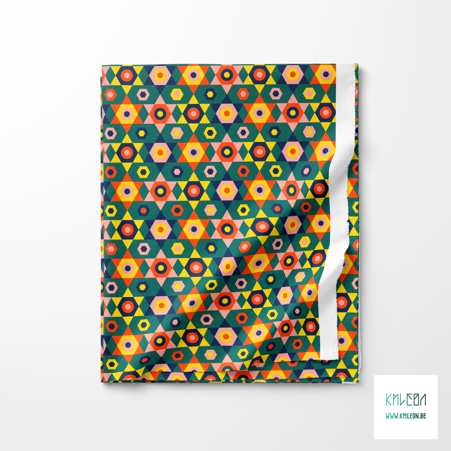 Gele, roze, oranje en donkerblauwe sterren stof