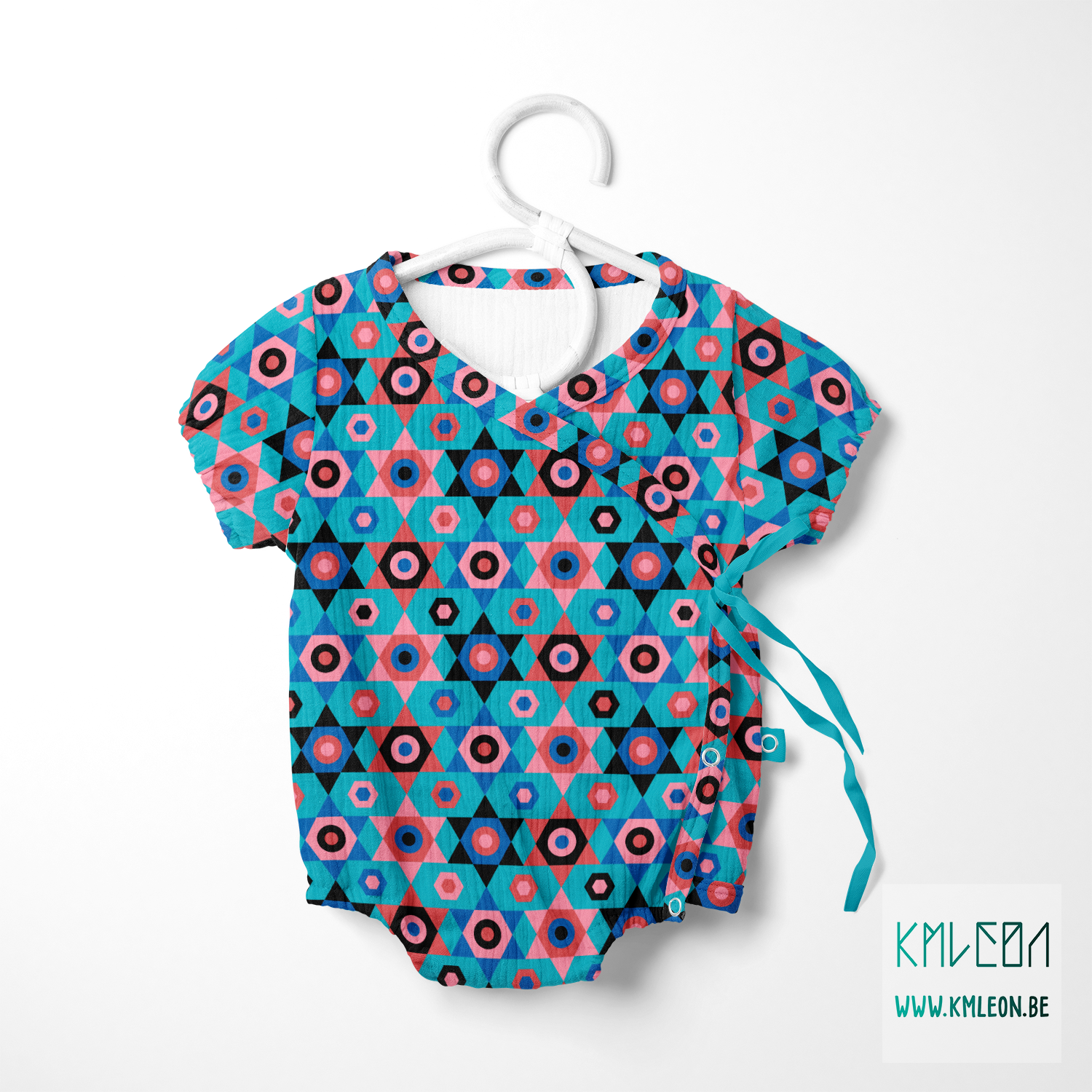 Roze, blauwe, rode en zwarte sterren stof