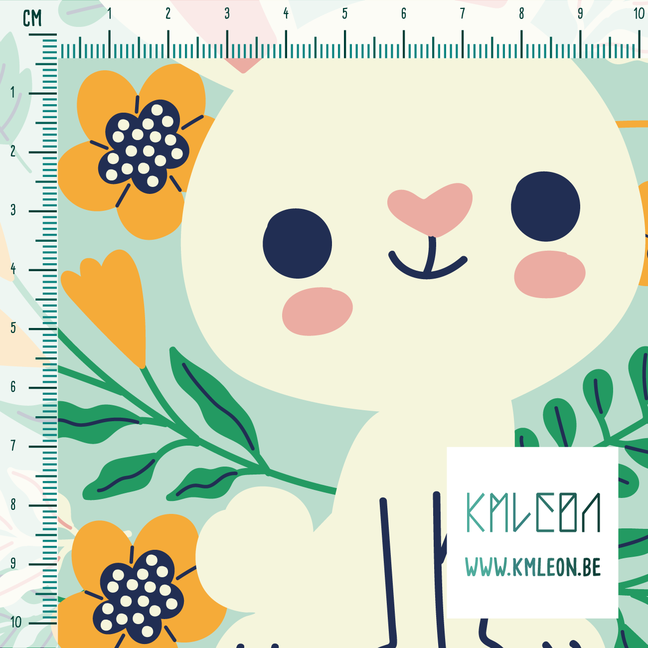 Konijntjes en wortels stof