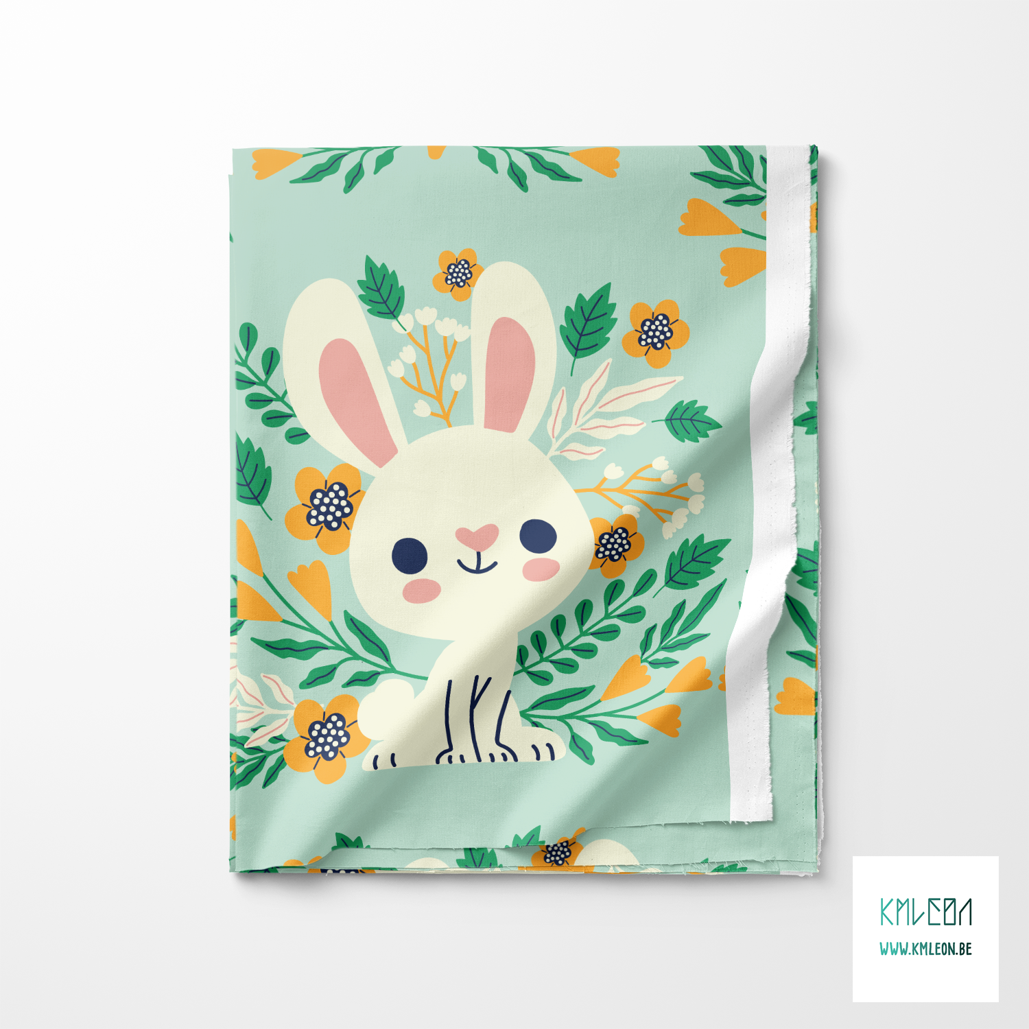 Konijntjes en wortels stof