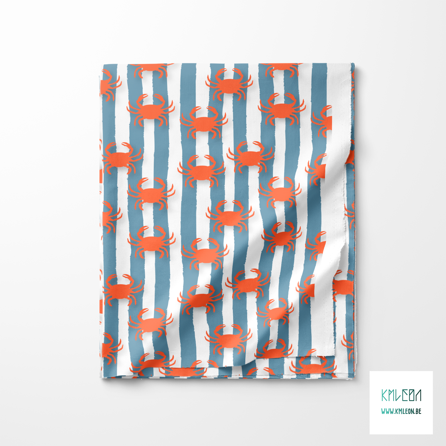 Krabben en strepen stof