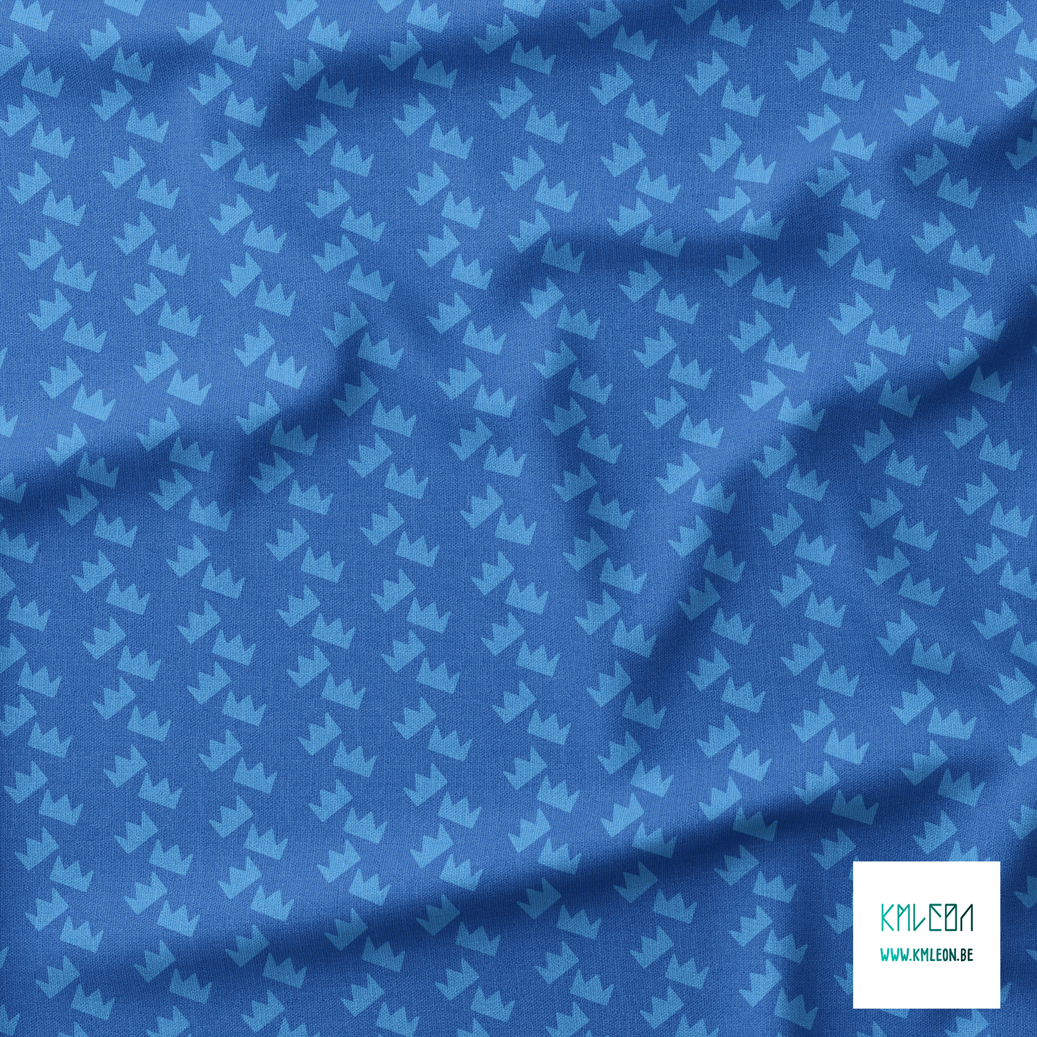 Blue crowns fabric