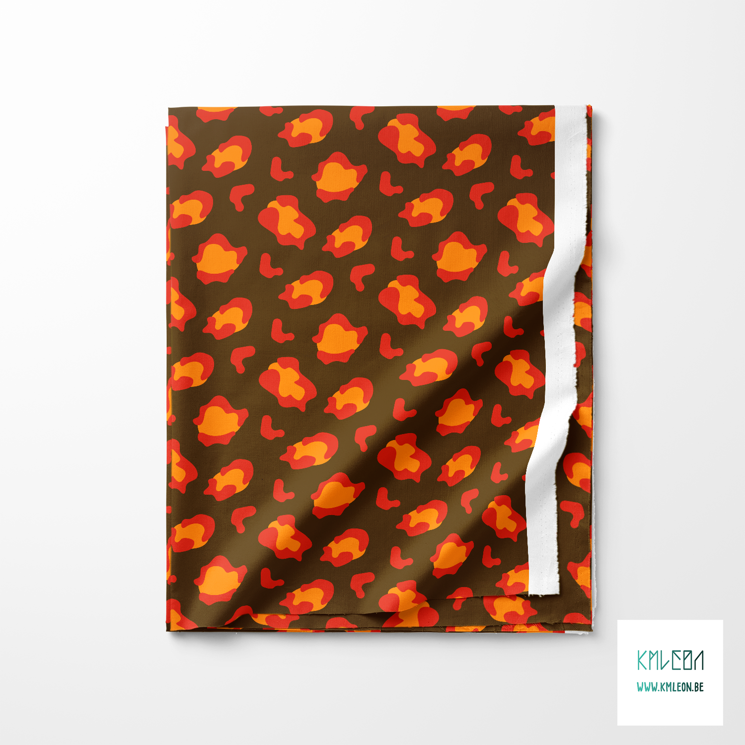 Orange and red leopard print fabric
