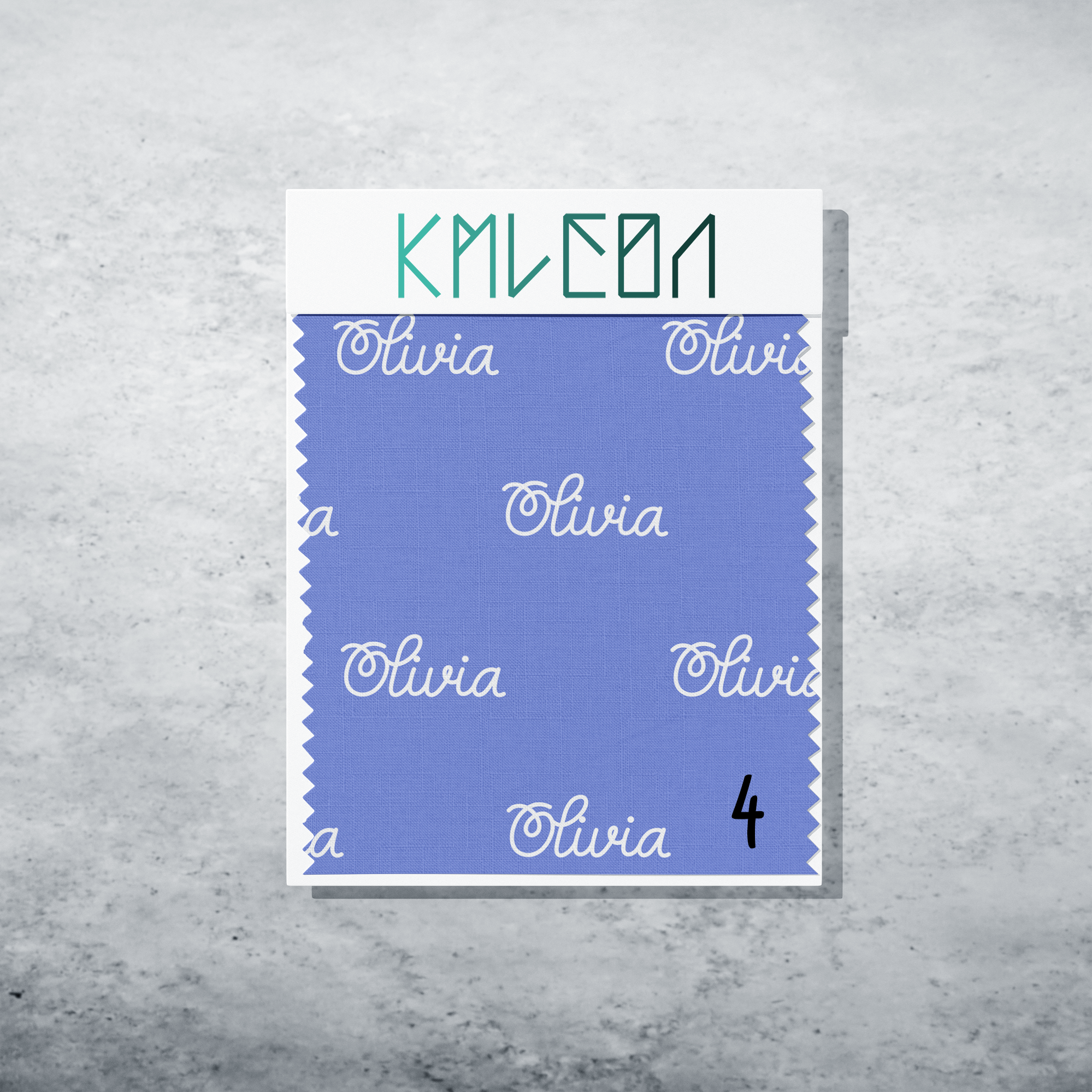 Gepersonaliseerde stof in blauwpaars