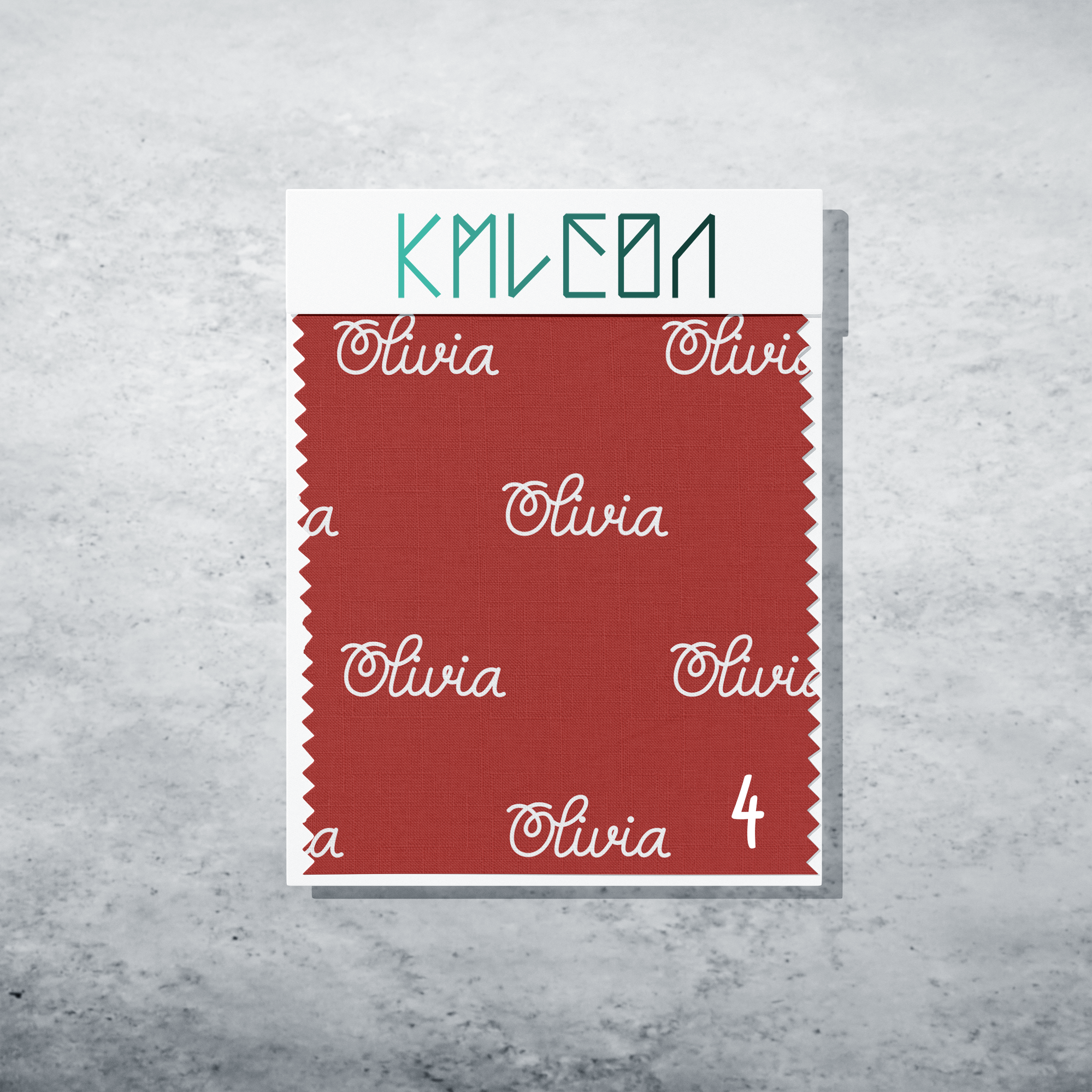 Gepersonaliseerde stof in perzisch rood