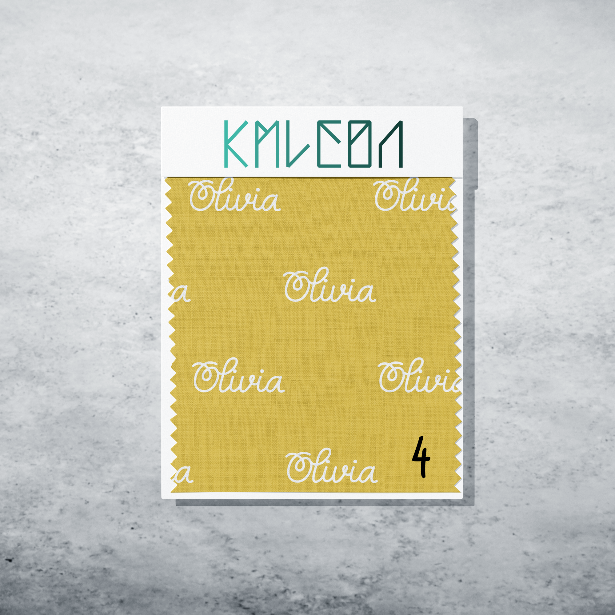 Gepersonaliseerde stof in saffraangeel