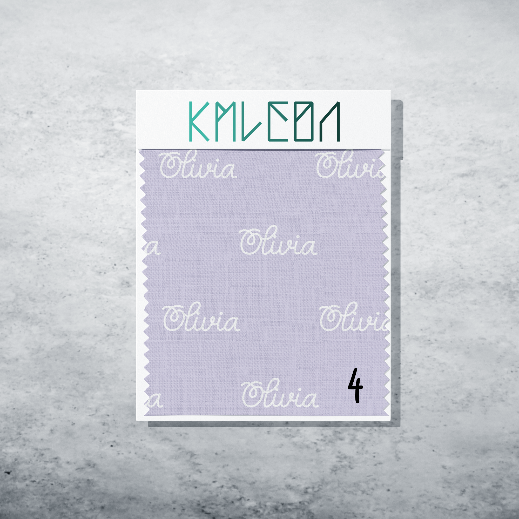 Gepersonaliseerde stof in lichtpaars