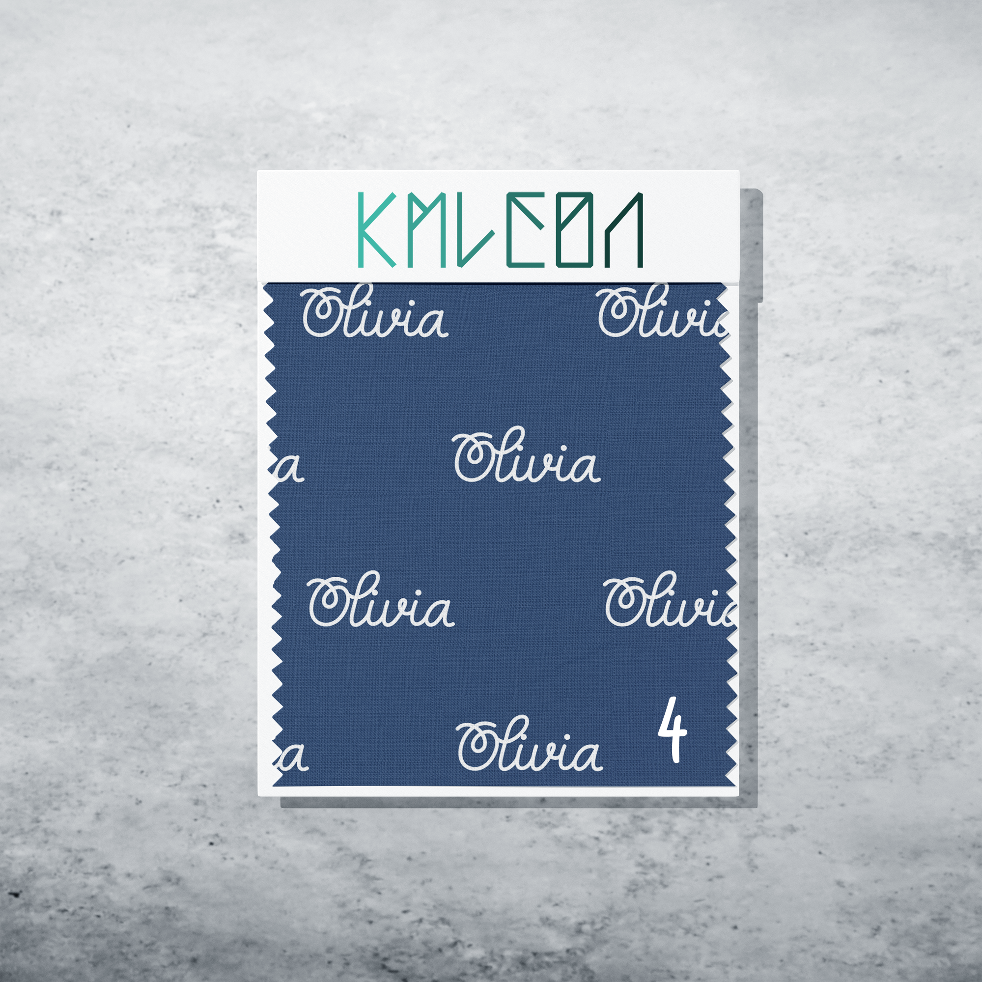 Gepersonaliseerde stof in pruisisch blauw