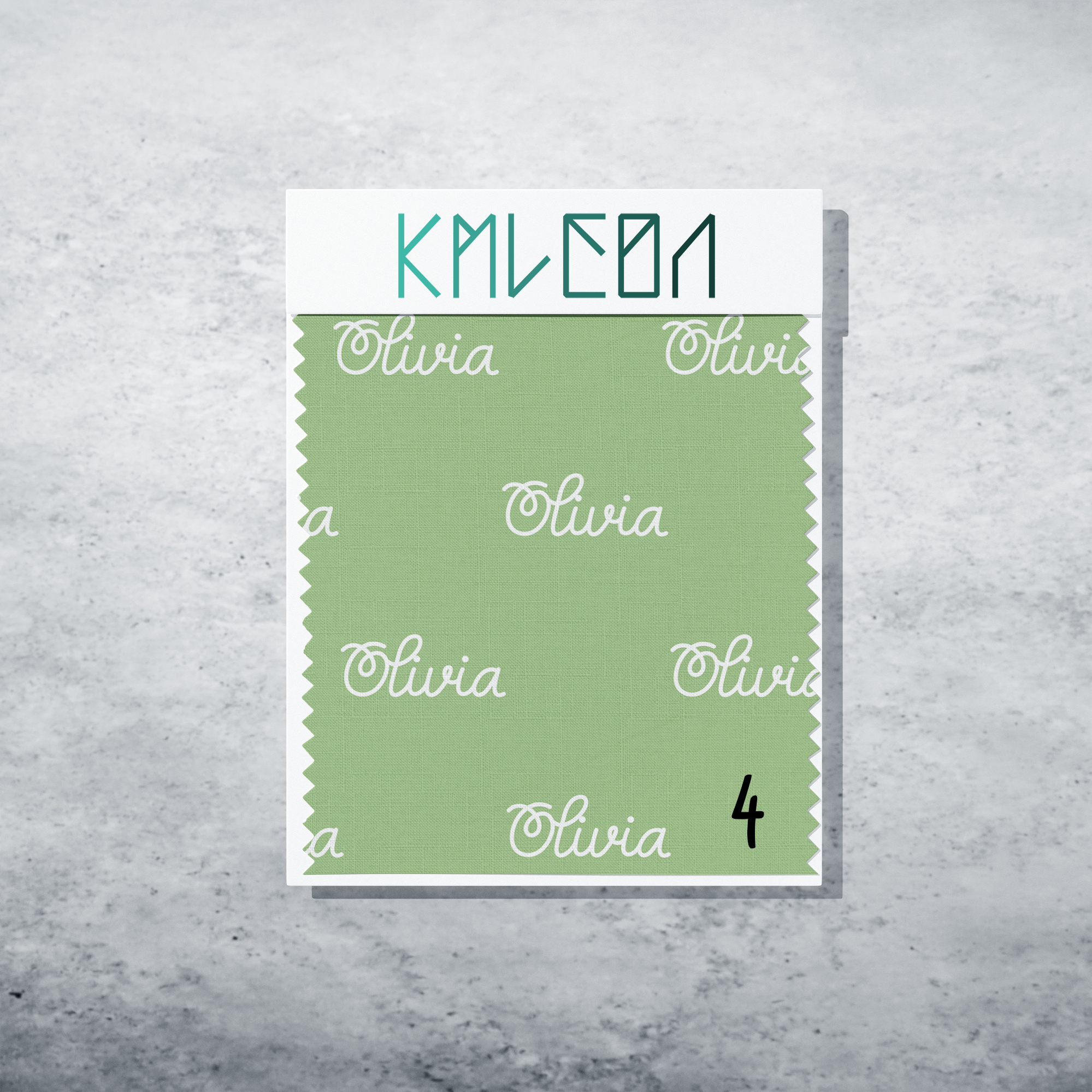 Gepersonaliseerde stof in noors groen